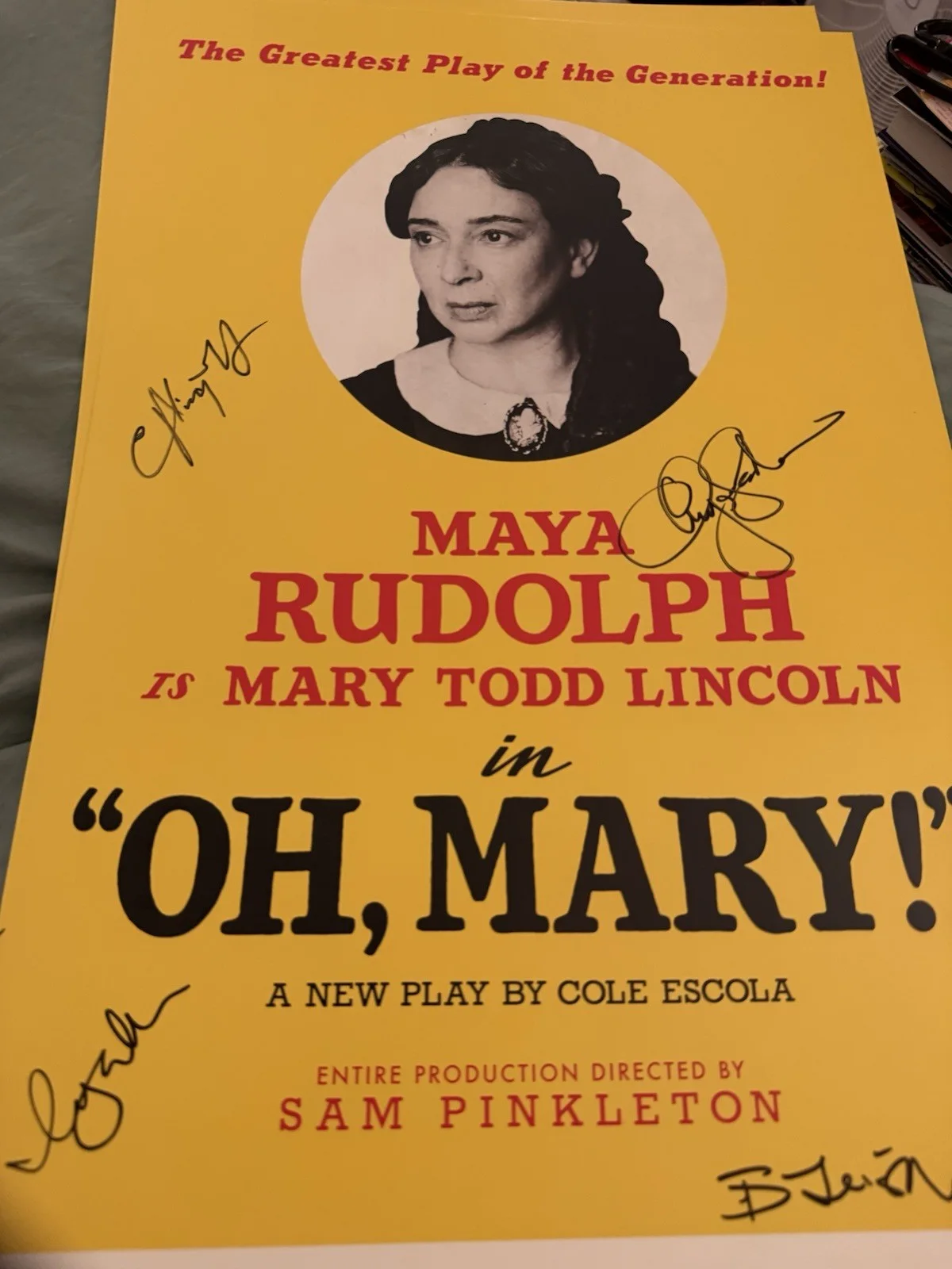 Maya Rudolph Oh Mary Cast Signed Broadway Poster Snl, image 2