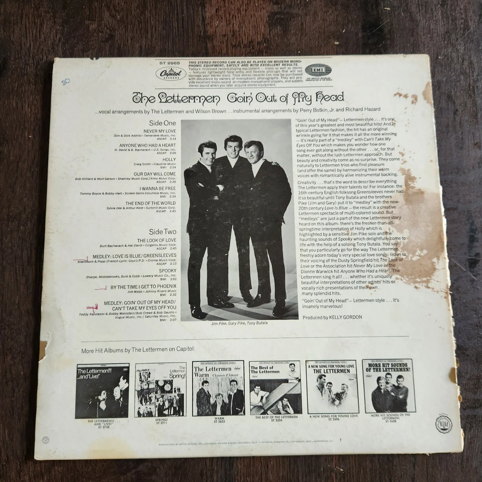 The Lettermen Goin' Out of My Head LP Vinyl Record ST 2865 Autographed, изображение 2