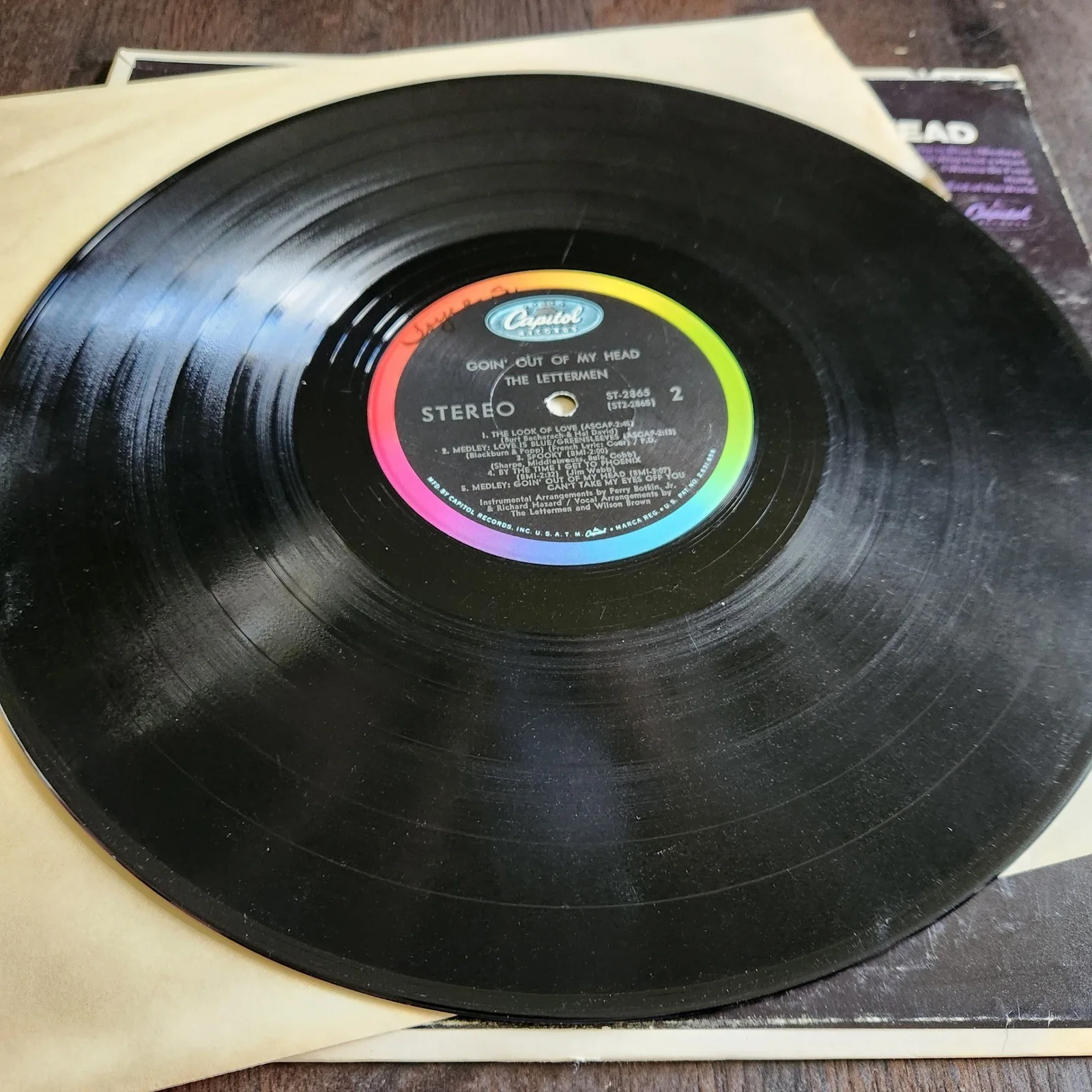 The Lettermen Goin' Out of My Head LP Vinyl Record ST 2865 Autographed, изображение 3