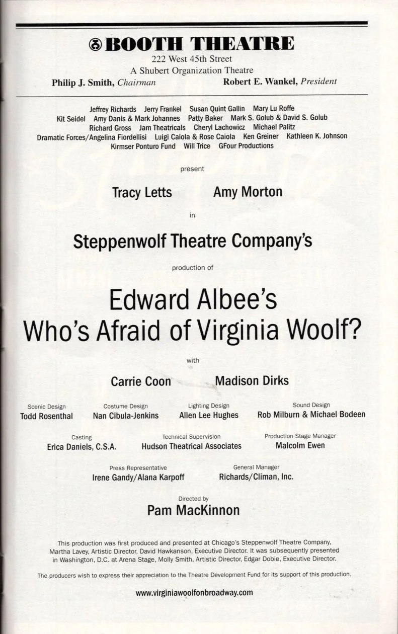 Cast — Who's Afraid of Virginia Woolf? Signed Cast Playbill Carrie Coon Tracy Letts +, изображение 2