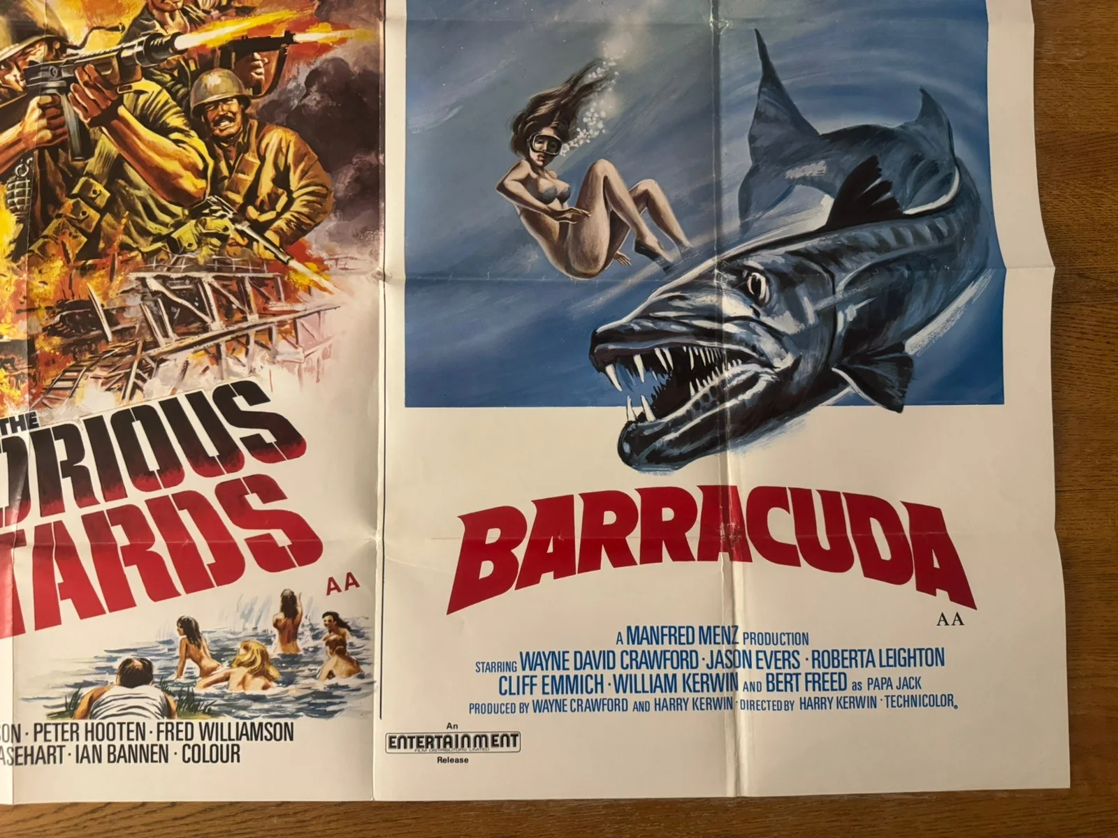 inglorius bastards and barracuda quad poster 1978, image 2