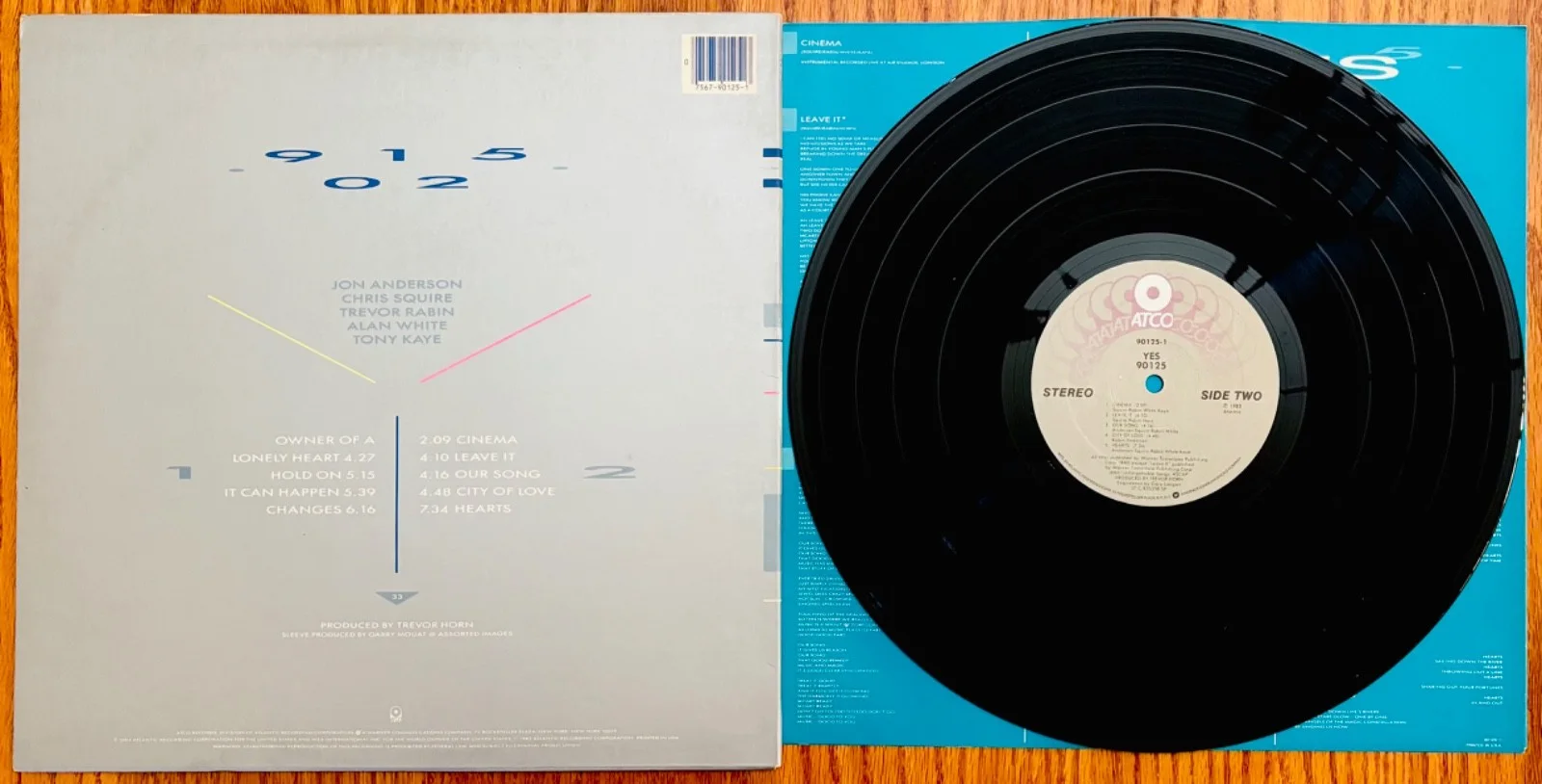 YES: Jon Anderson~Trevor Rabin~Chris Squire~Tony Kaye Signed 90125 Album~Prog, изображение 2