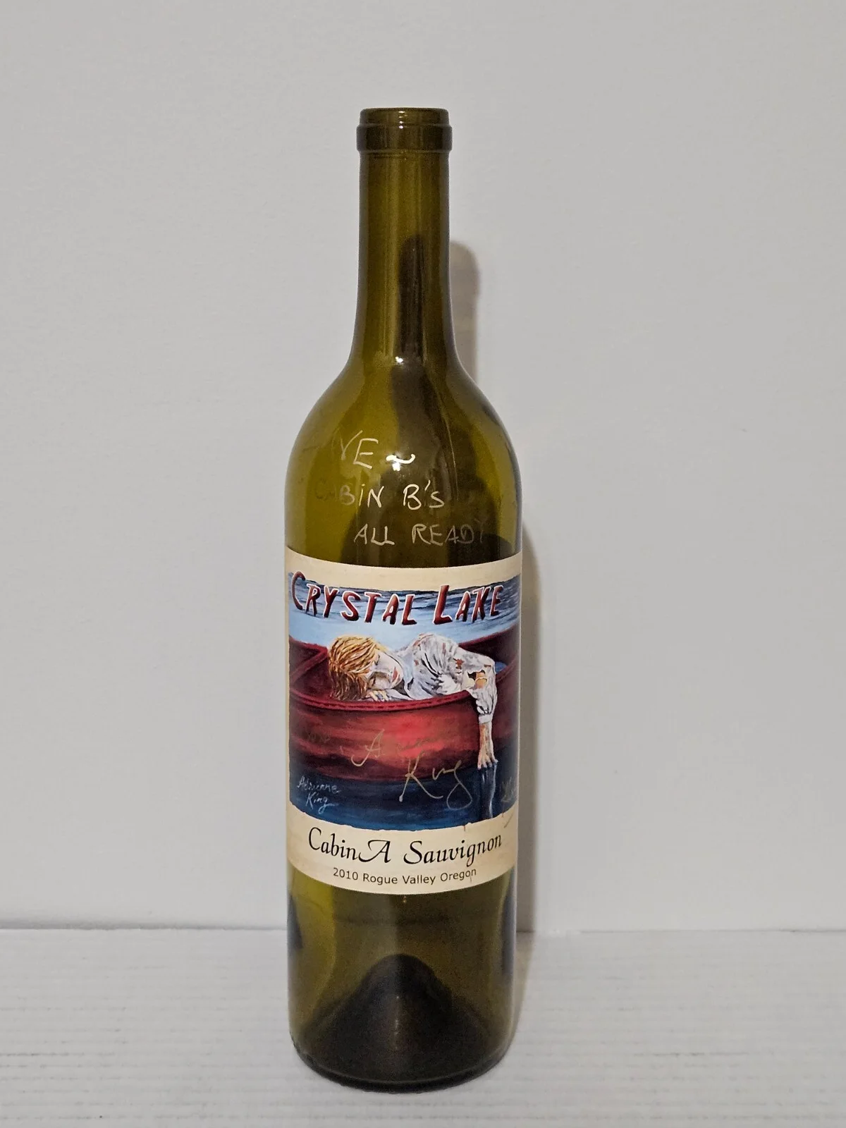 Adrienne King — Adrienne King Signed Empty Bottle. Crystal Lake Wines. Friday the 13th. Horrror.