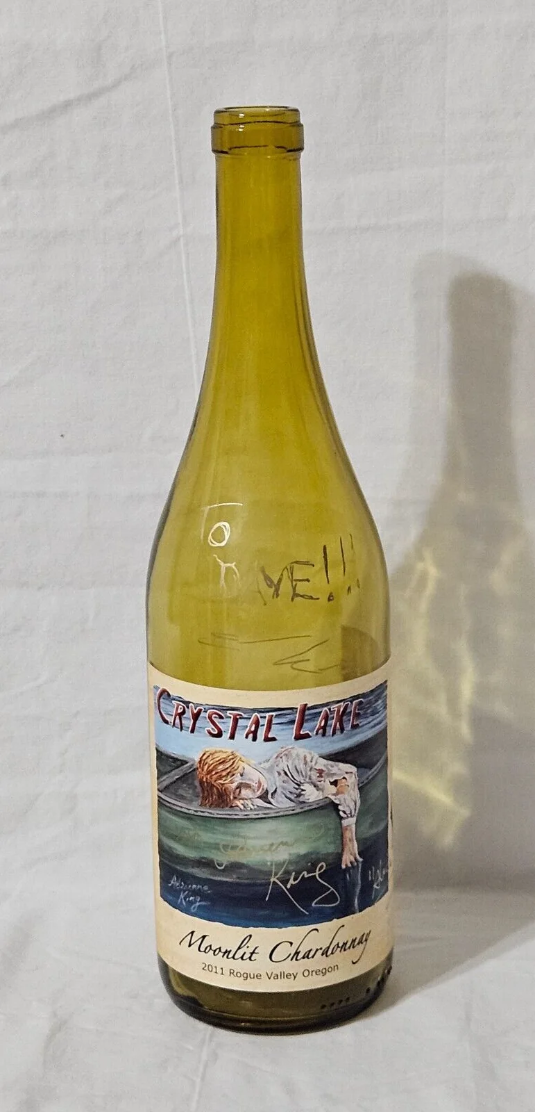 Adrienne King — Adrienne King Signed Empty Bottle. Crystal Lake Wines. Friday the 13th. Horror.