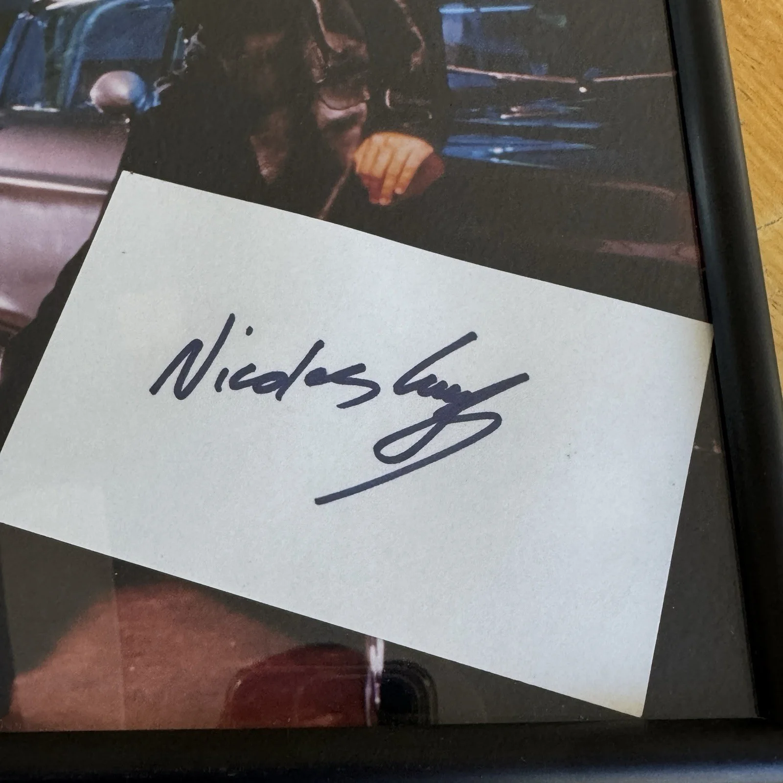 Nicolas Cage Autographed Card With 8x10 Photo Signed 8x10 Framed Memphis Raines, изображение 3