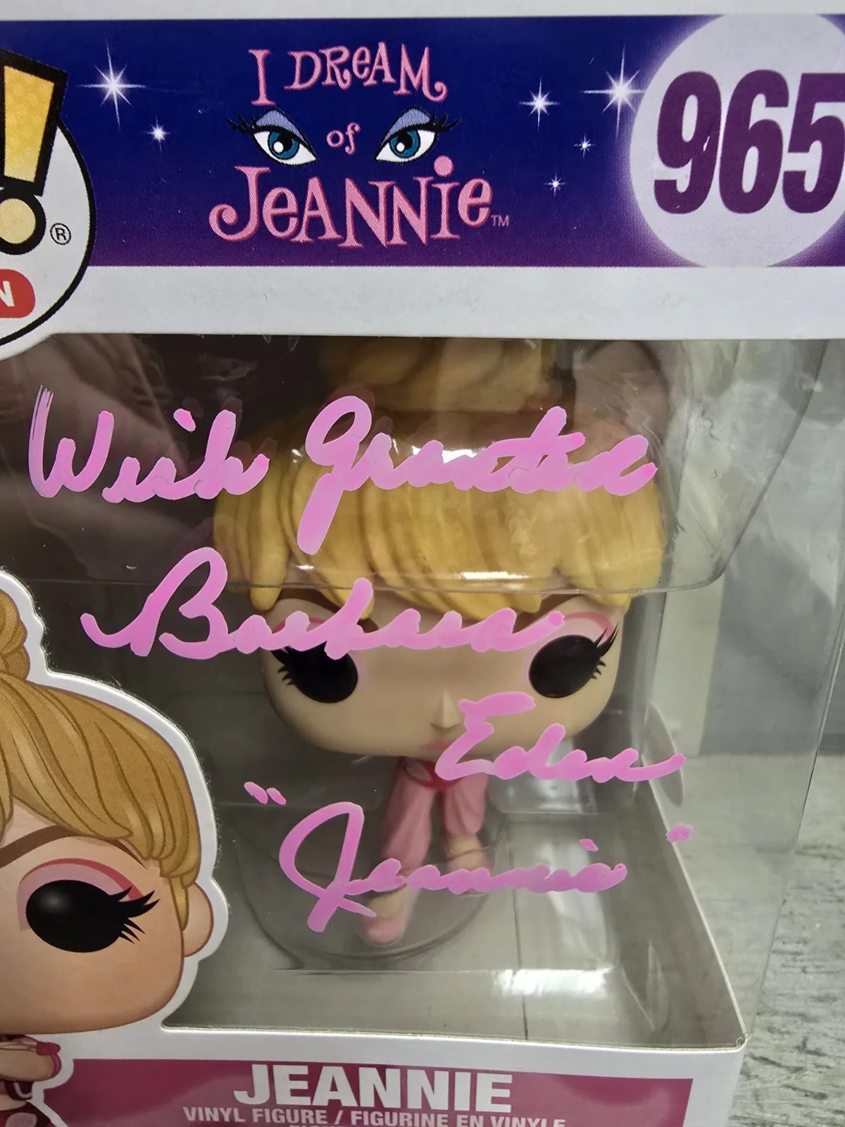 Barbara Eden — Barbara Eden Signed Funko Pop I Dream of Jeannie 965 auto autographed JSA COA, image 2