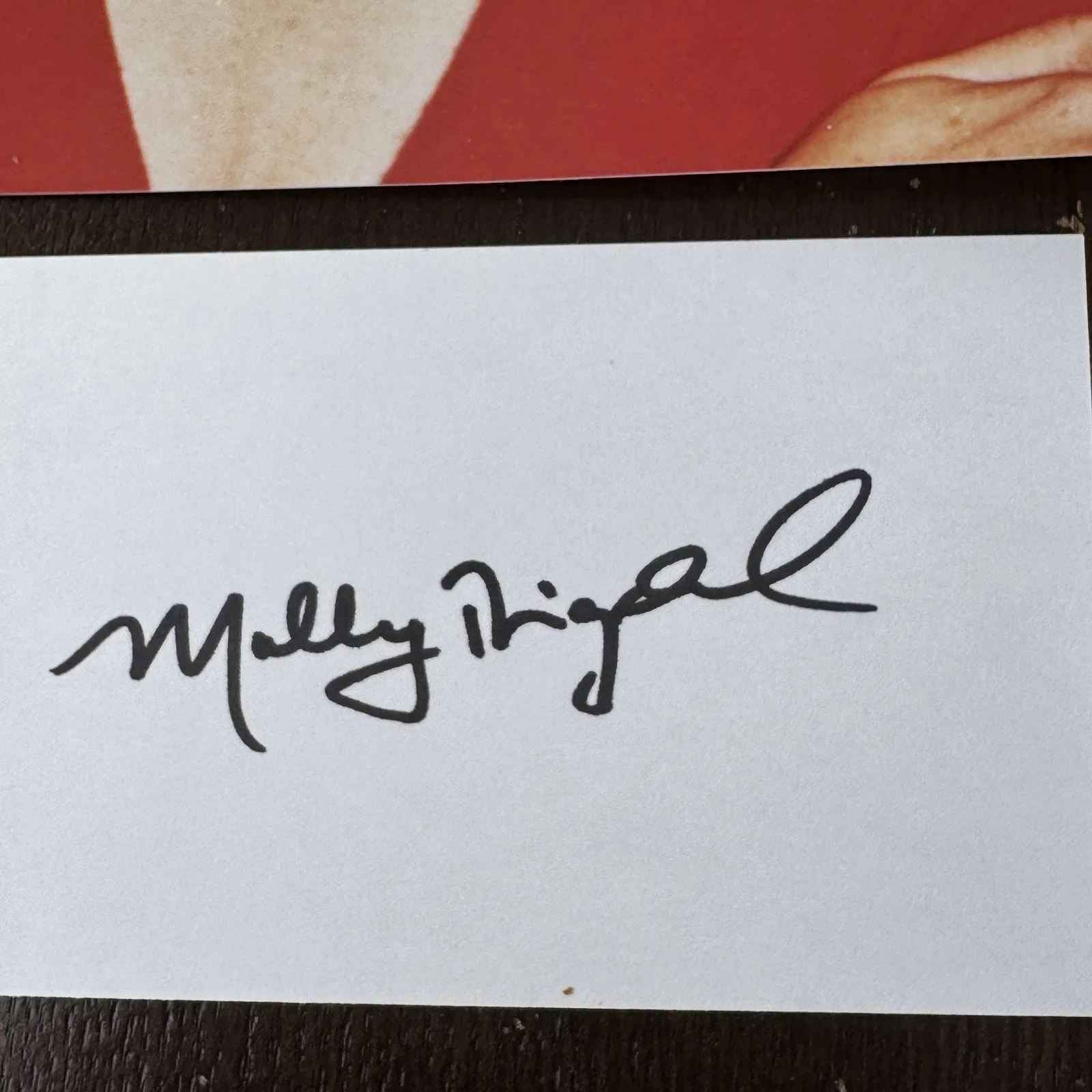 Molly Ringwald Signed 3x5 Index Card With Photo Original In Person Autograph, image 2