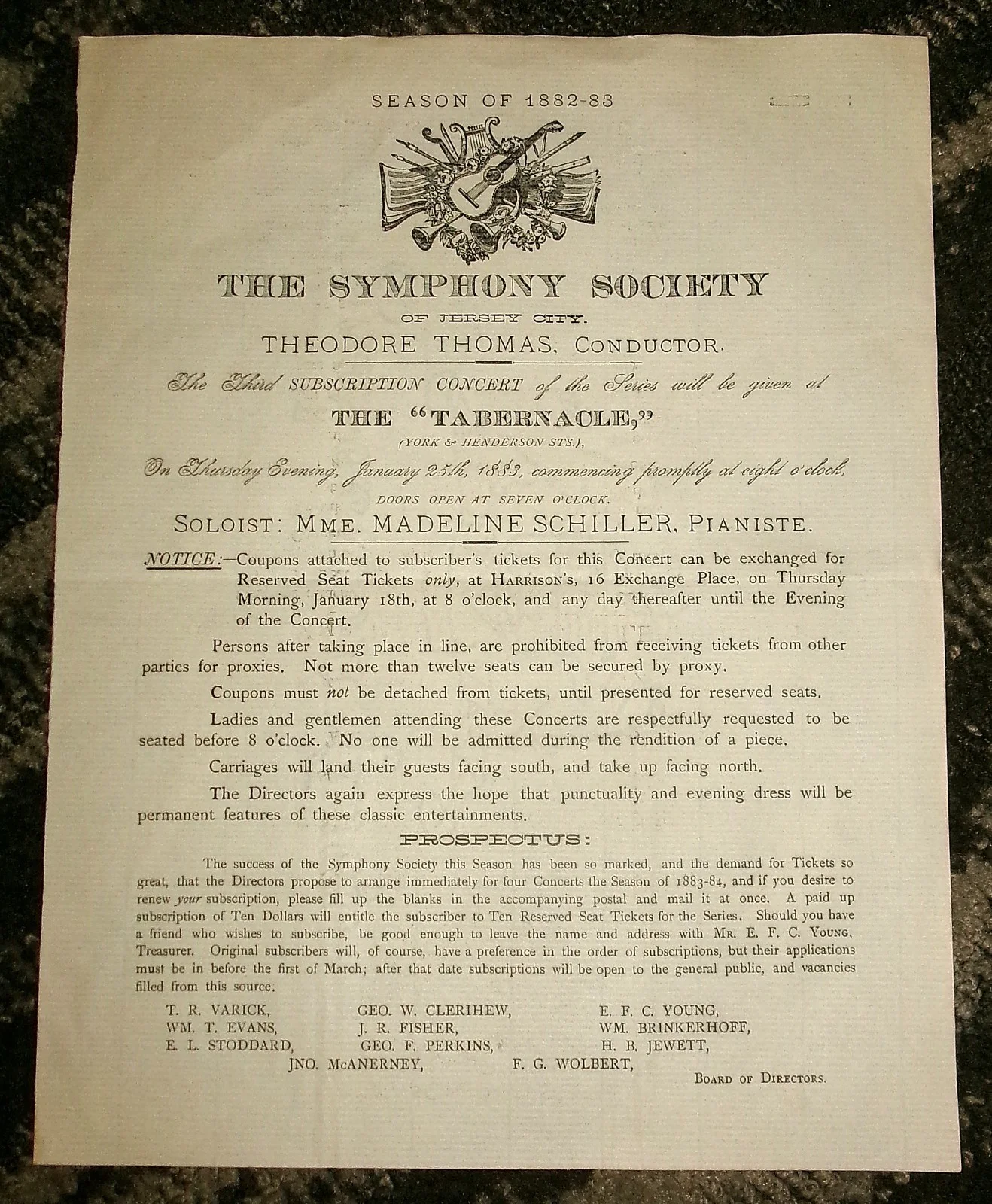 Madeline Schiller Piano Signed Letter 1882 Engaging Concert Theodore Thomas RARE, image 4