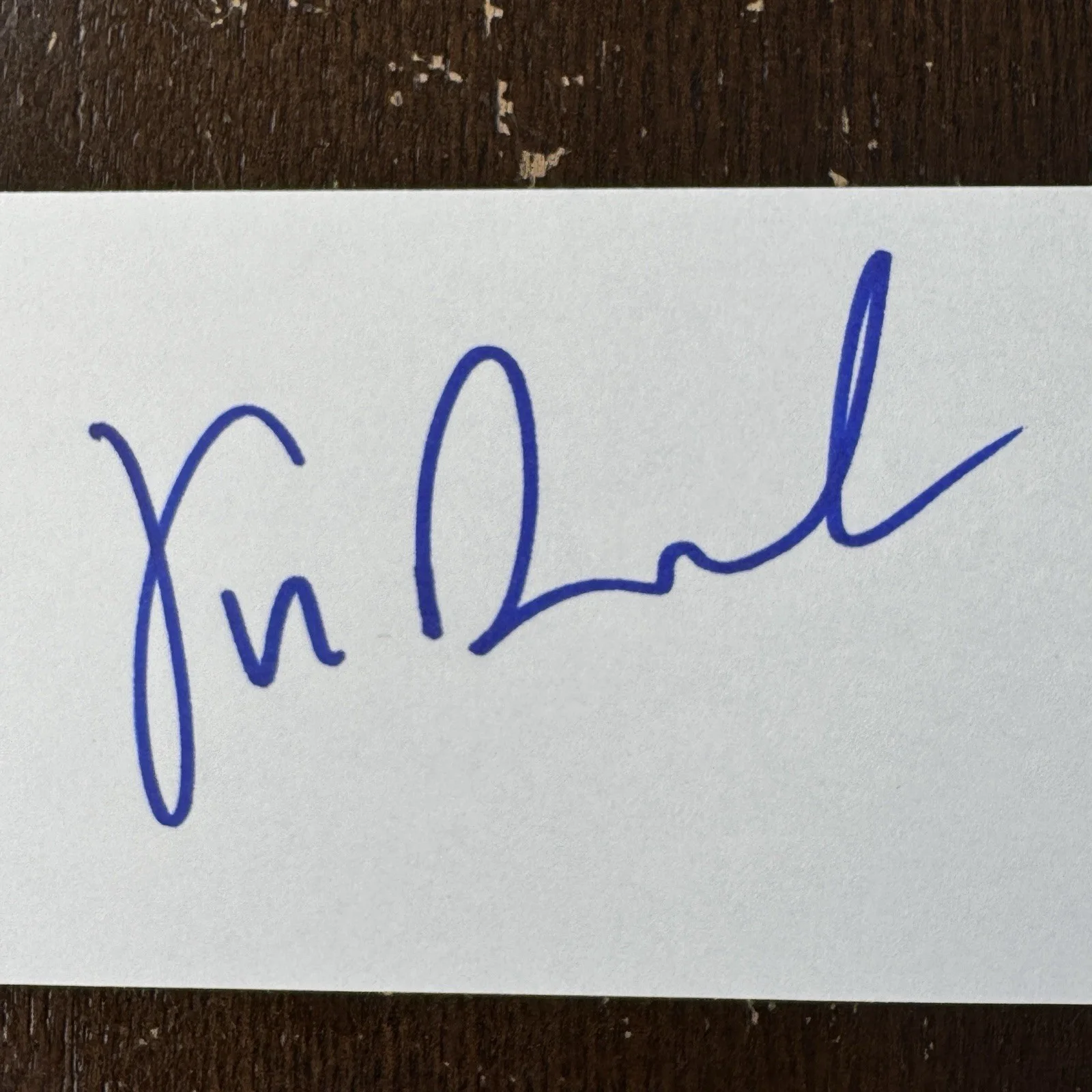 Vin Diesel Signed 3x5 Index Card Original In Person Autograph Blue Marker, image 2