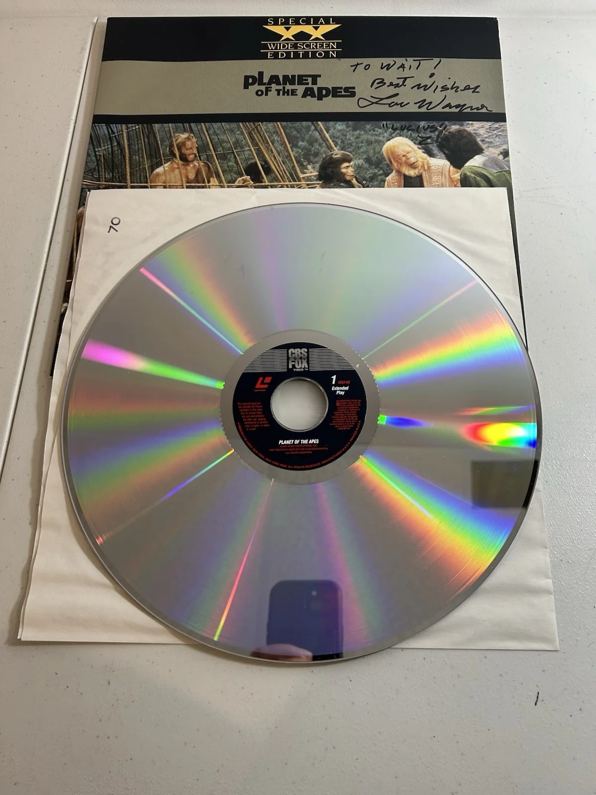 Lou Wagner — Signed Lou Wagner Planet of The Apes LaserDisc 1968 Lucius Autograph Film Movie, изображение 4