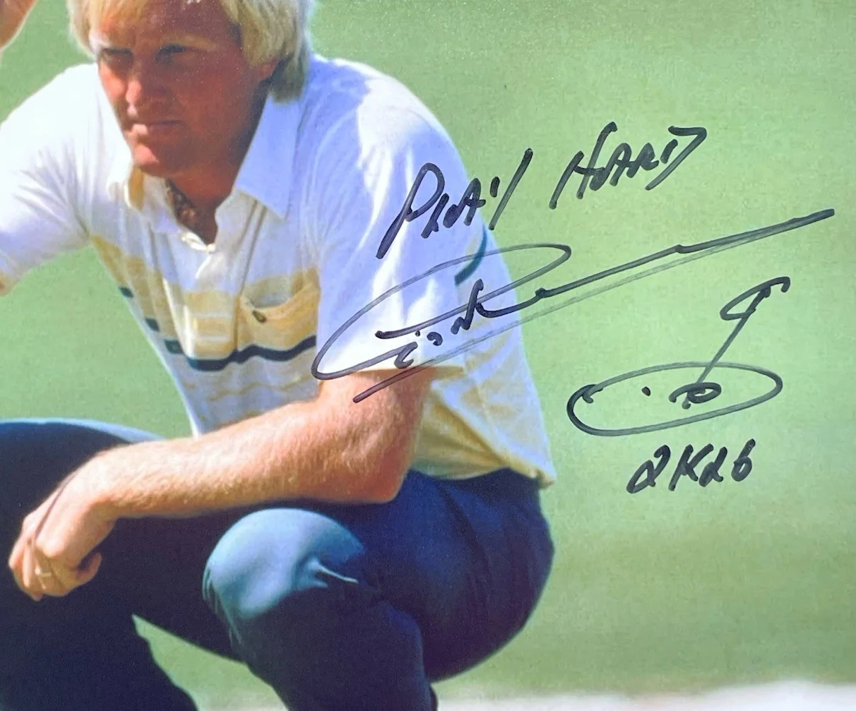 Greg Norman Authentic Signed 8x10 Photo Autograph Golfer, Inscribed ‘Play Hard’, изображение 2