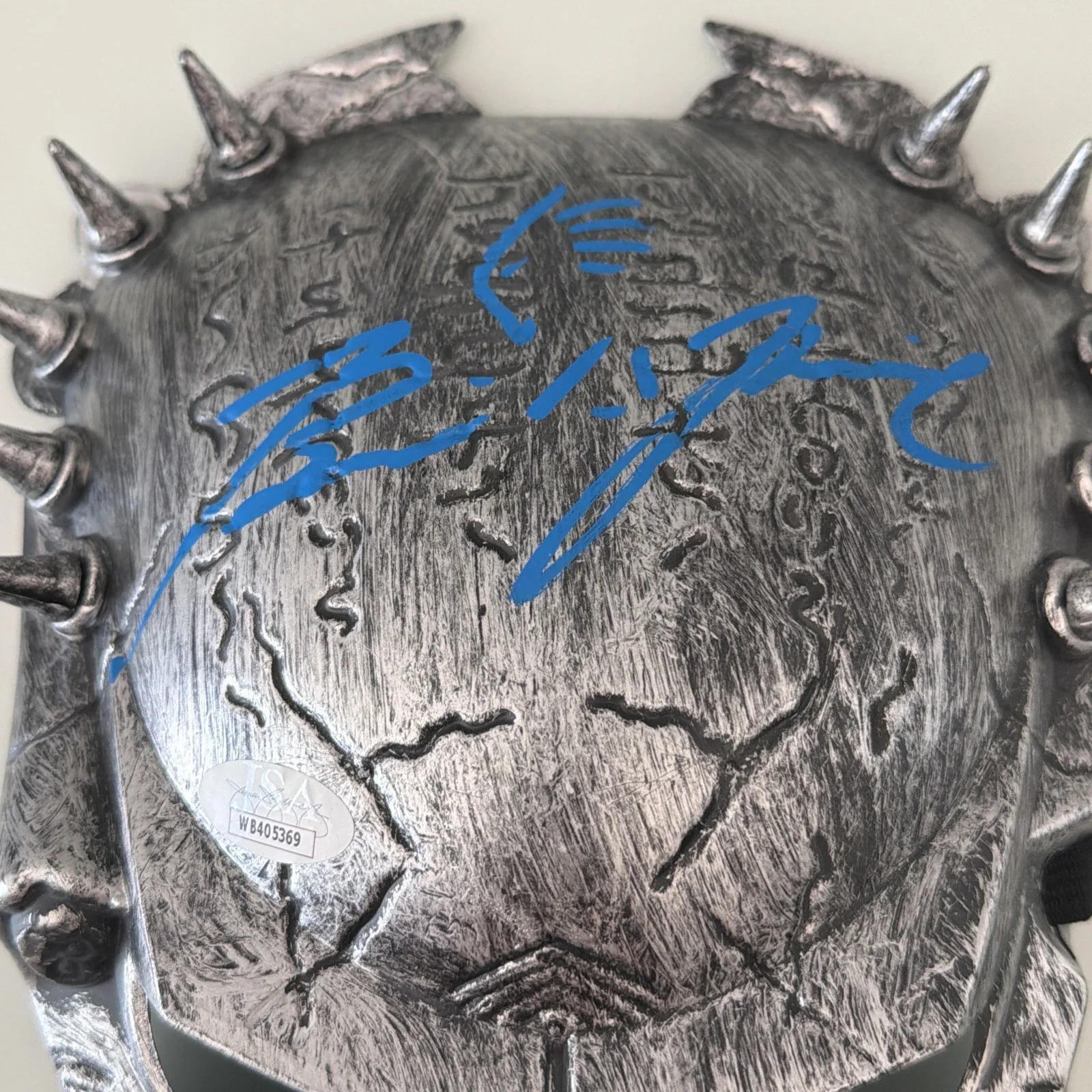 Brian A Prince — Brian A. Prince Signed & Sketched Predator Replica Mask with Spikes JSA COA, image 2