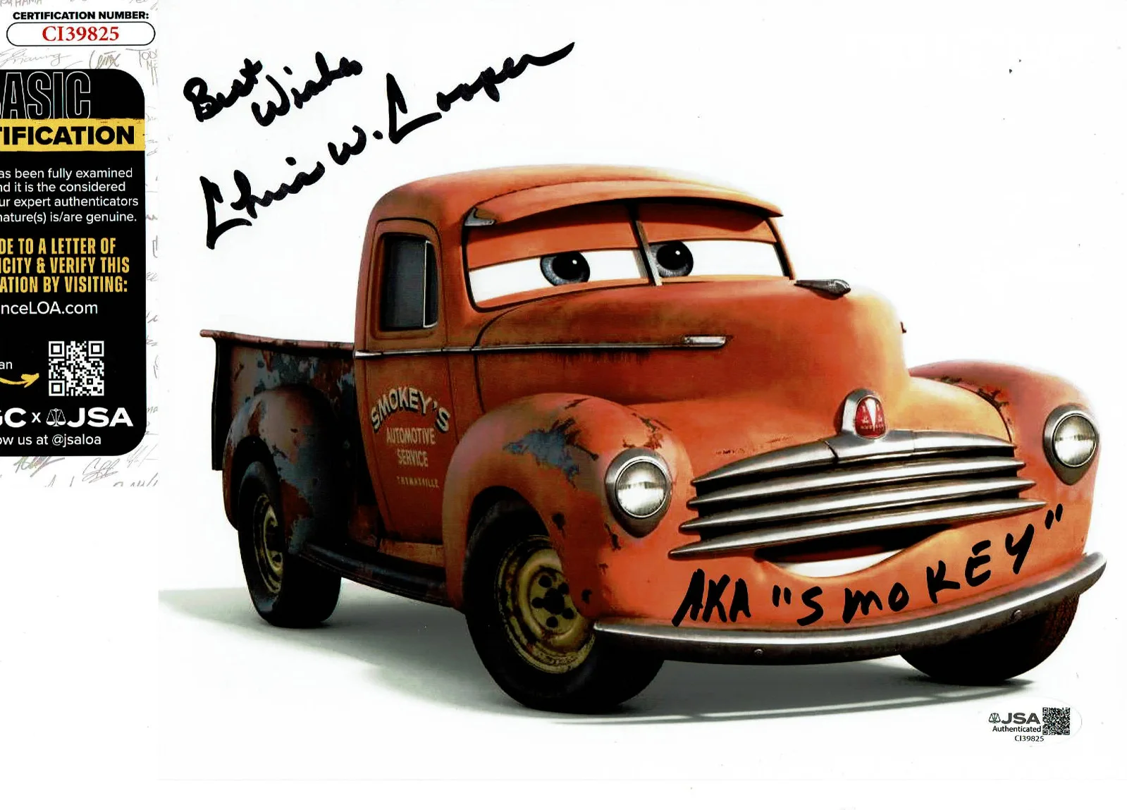 Chris Cooper — Chris Cooper autographed Disney Pixar Cars Smokey 8x10 Photo JSA Certified **