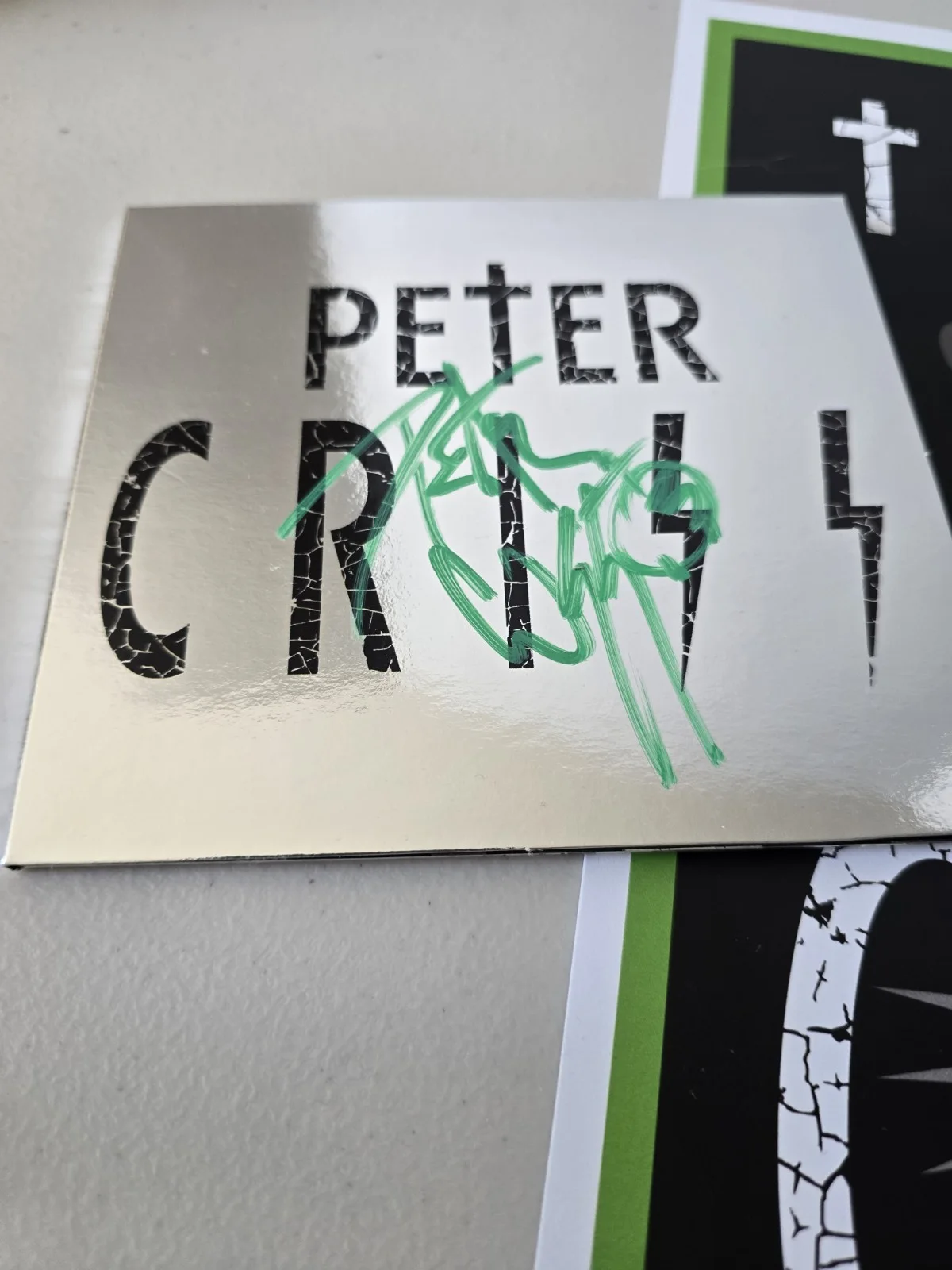 Peter Criss Signed Silver CD NEW - With meet and greet Poster and Lanyard - KISS, image 2