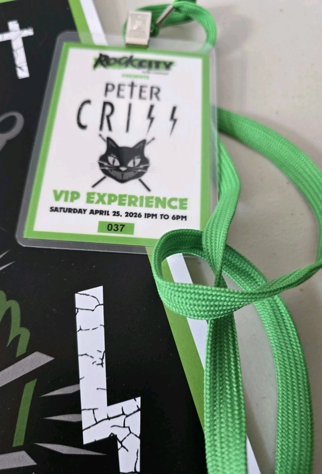 Peter Criss Signed Silver CD NEW - With meet and greet Poster and Lanyard - KISS, image 3