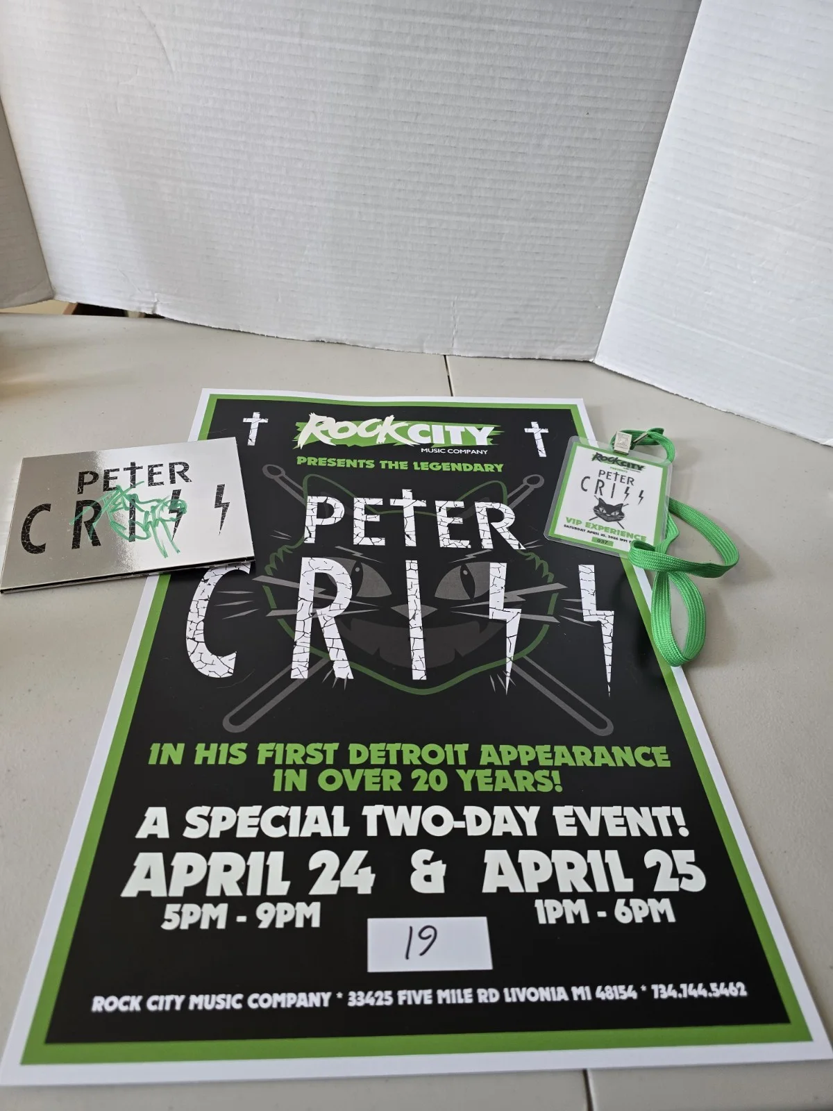 Peter Criss Signed Silver CD NEW - With meet and greet Poster and Lanyard - KISS, image 4