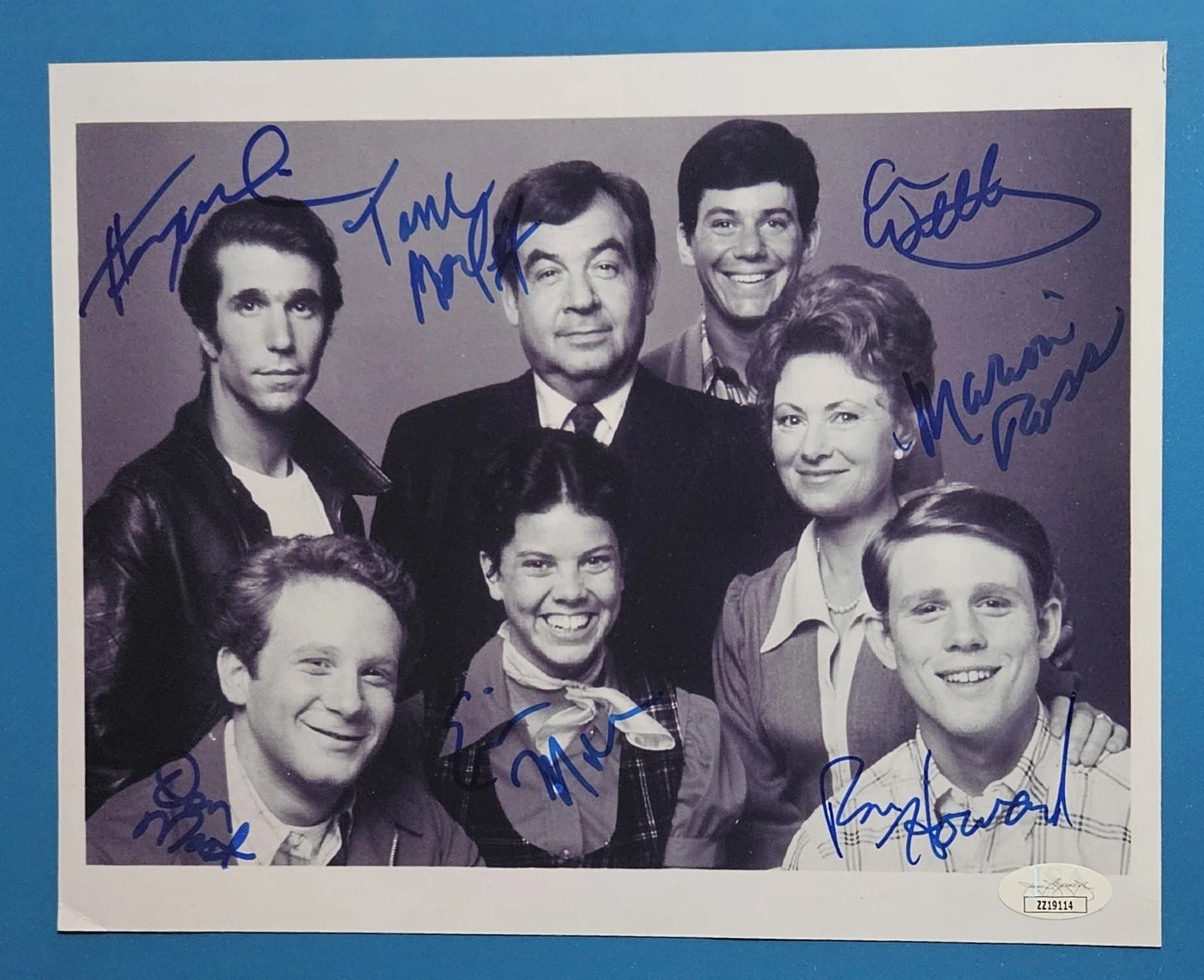 Ron Howard, Erin Moran, Henry Winkler — HAPPY DAYS X7 CAST SIGNED 8X10 PHOTO RON HOWARD ERIN MORAN +5 JSA COA psa bas, изображение 2