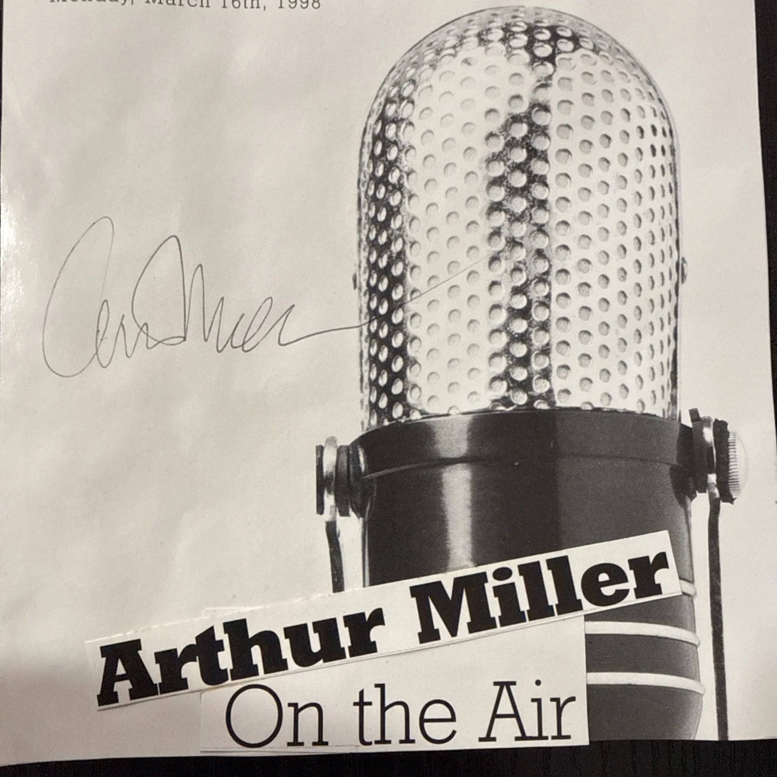 Play Writer Arthur Miller Framed Autograph 3-16-1998 Arthur Miller On The Air, изображение 5