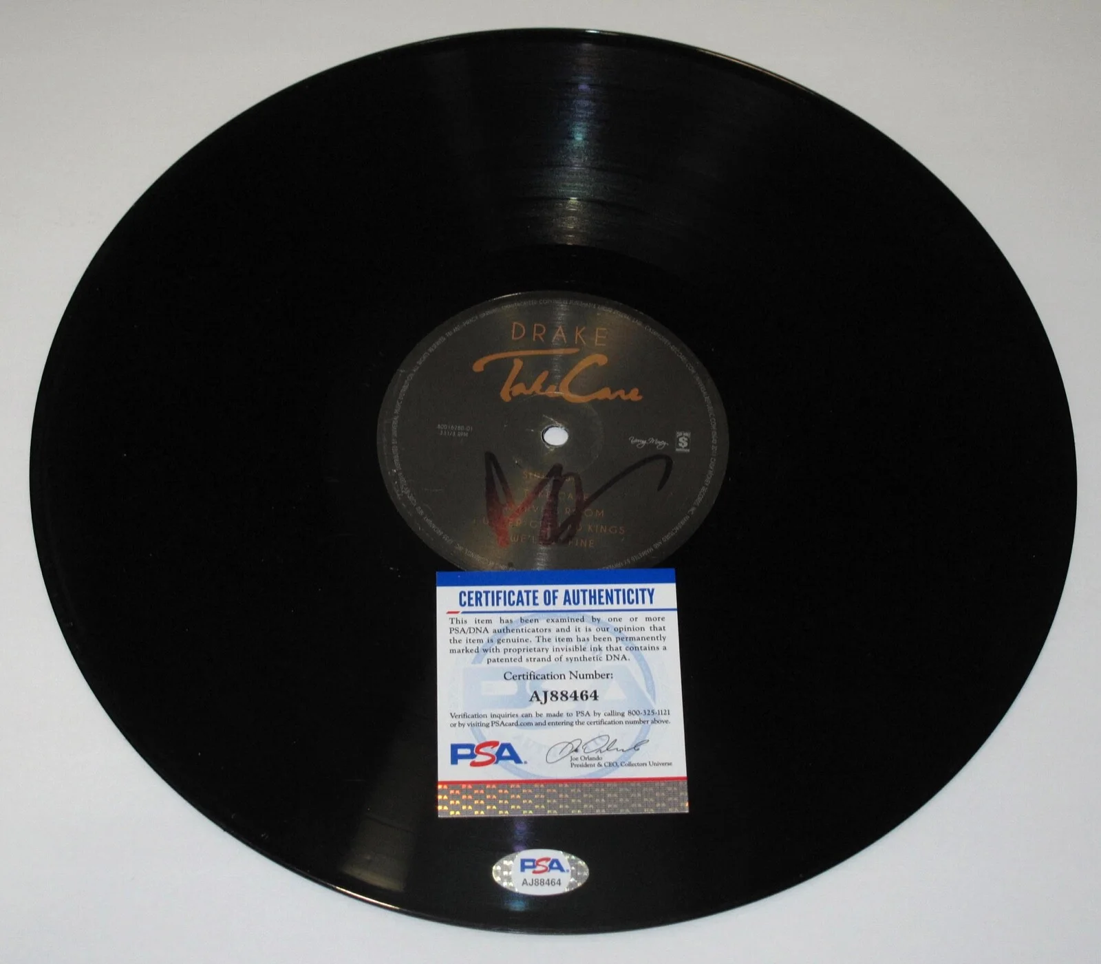 DRAKE — DRAKE signed "TAKE CARE" Vinyl Record PROOF b RAPPER Aubrey Graham PSA DNA COA, image 5