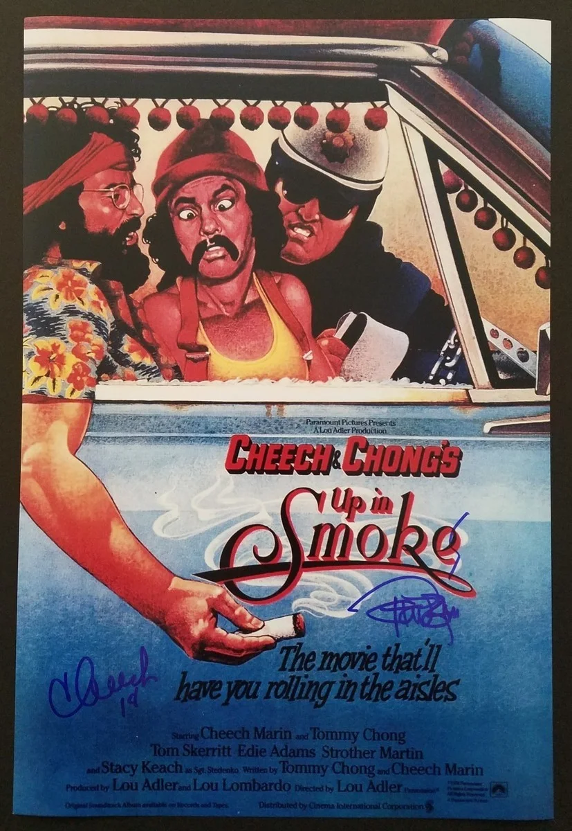 CHEECH MARIN TOMMY CHONG — CHEECH CHONG UP IN SMOKE 8.5X11 SIGNED PHOTO AUTOGRAPH WEED POT POSTER REPRINT