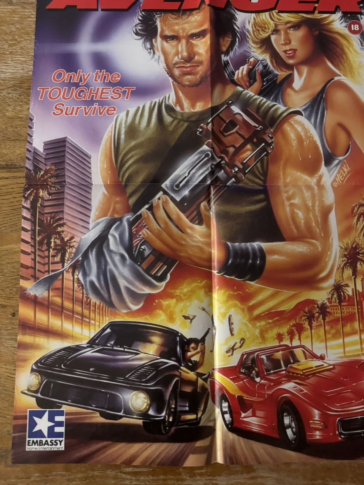 The Avenger rare Original Video Shop VHS Poster 1987, изображение 2
