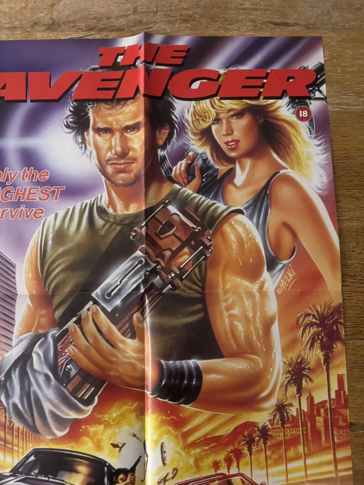 The Avenger rare Original Video Shop VHS Poster 1987, изображение 3
