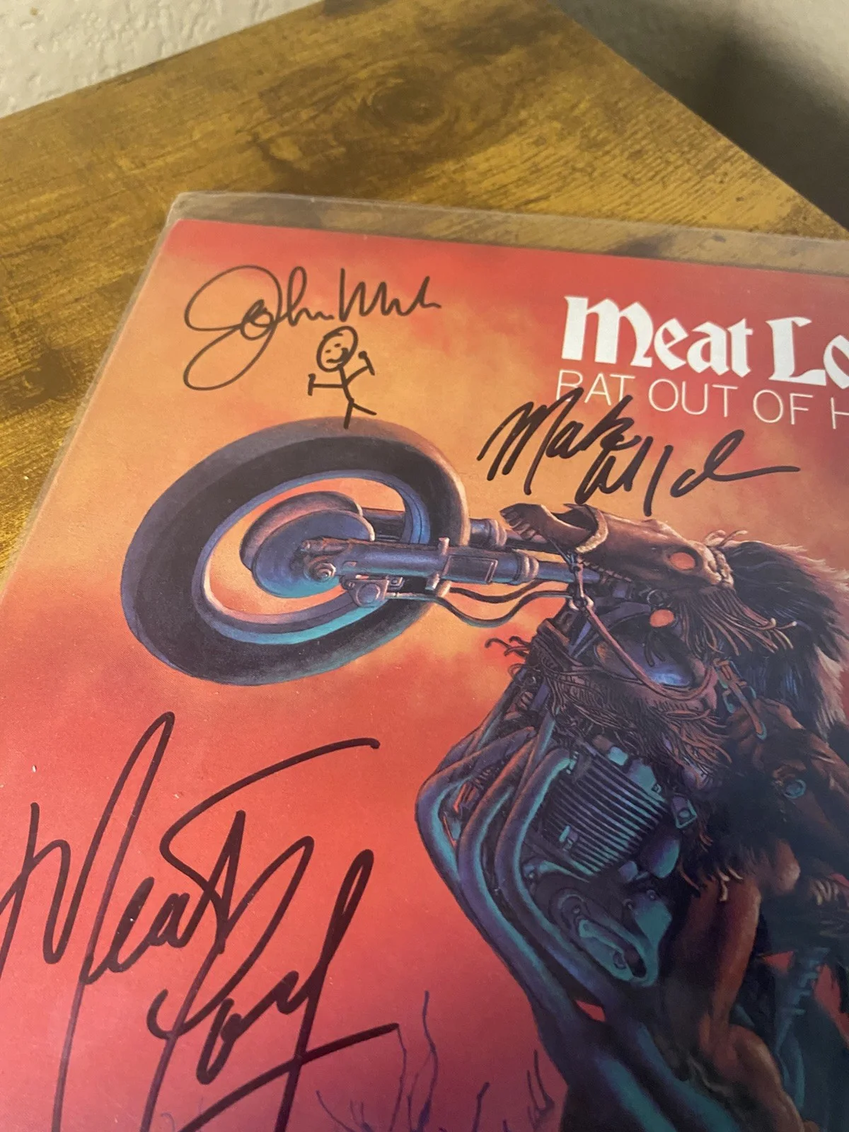 MEATLOAF SIGNED BAT OUT OF HELL VINYL LP, изображение 3