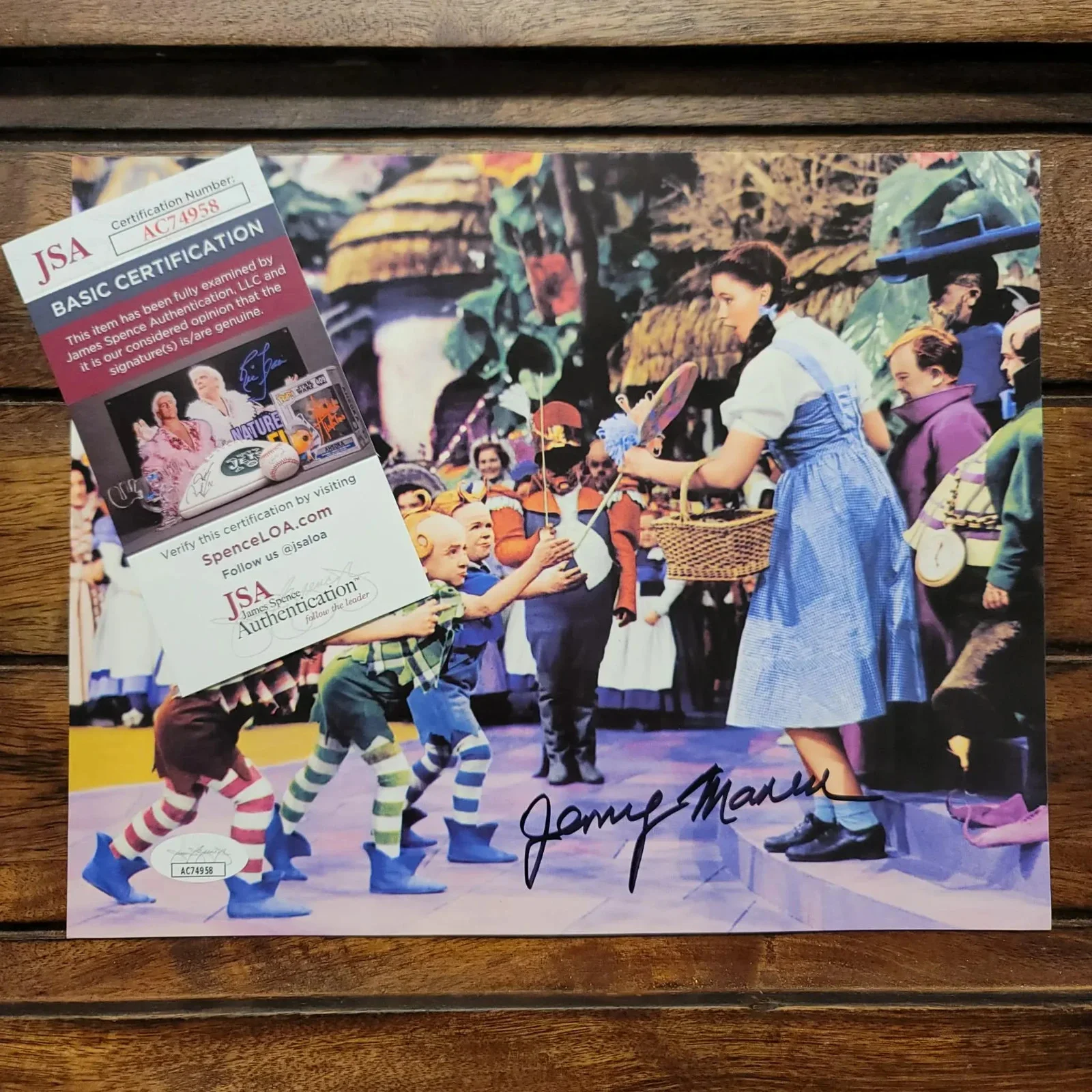 Jerry Maren — Jerry Maren Signed/Autographed Wizard of Oz Movie Photo w/Judy Garland-JSA!, изображение 2