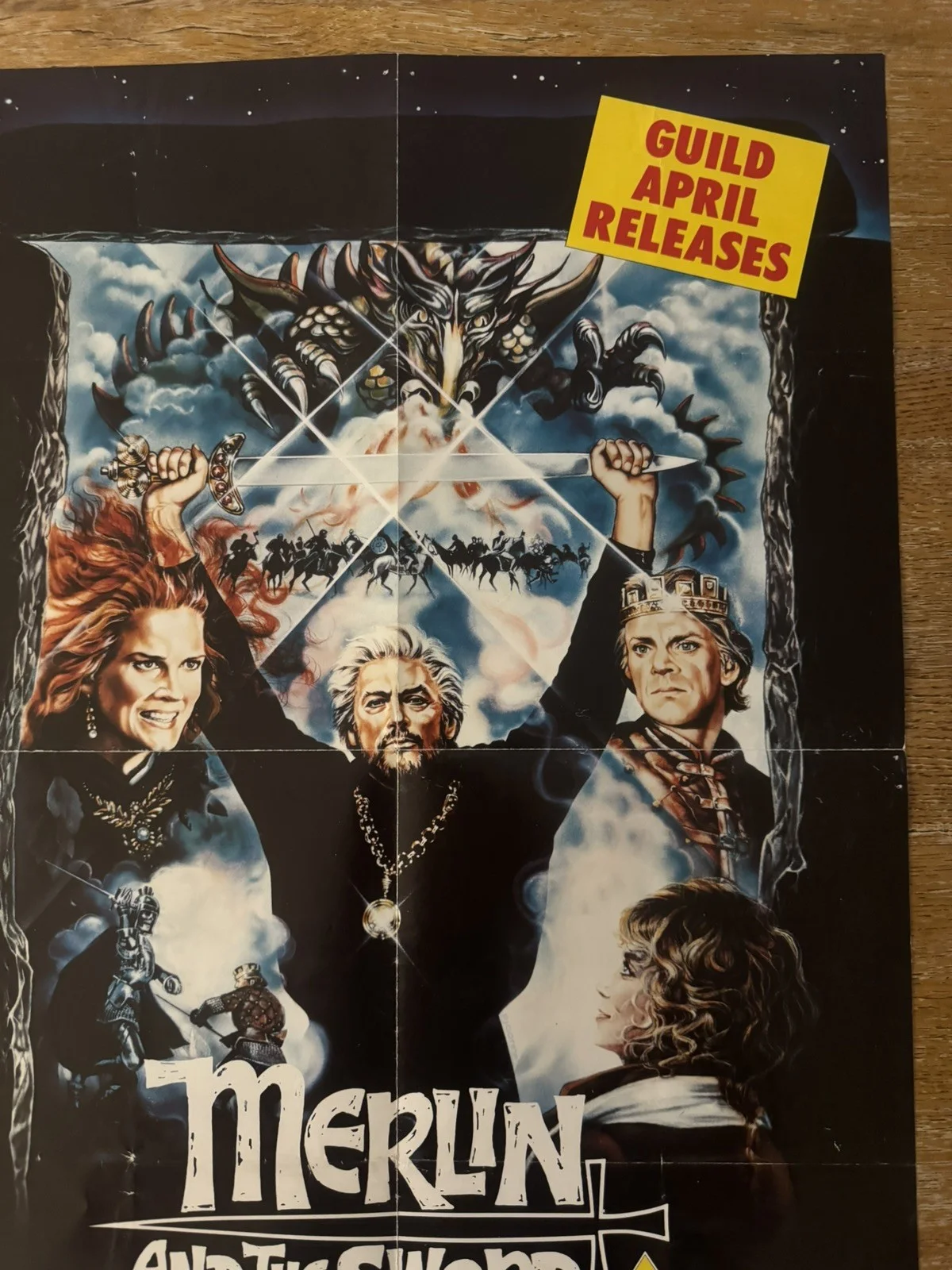 Merlin and the sword rare Original Video Shop VHS Poster 1985, изображение 2
