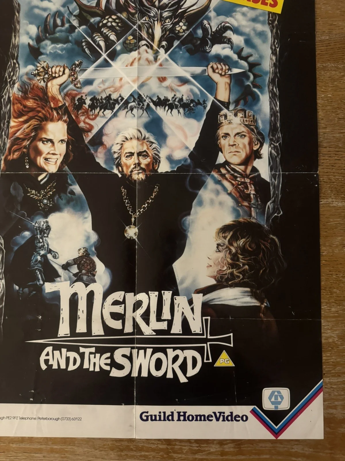 Merlin and the sword rare Original Video Shop VHS Poster 1985, изображение 4