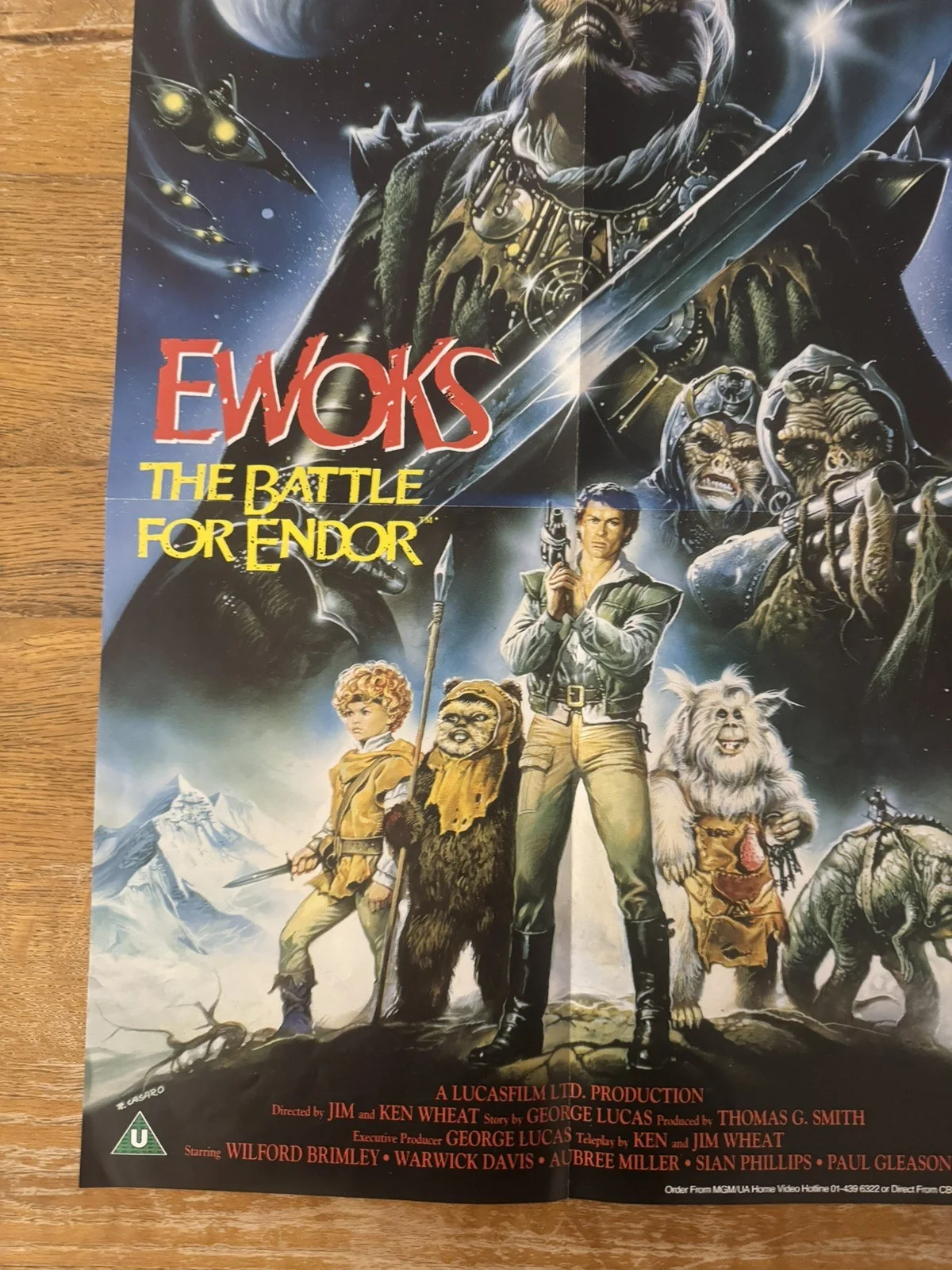 Ewoks the battle for endor rare Original Video Shop VHS Poster 1985 DS, изображение 4