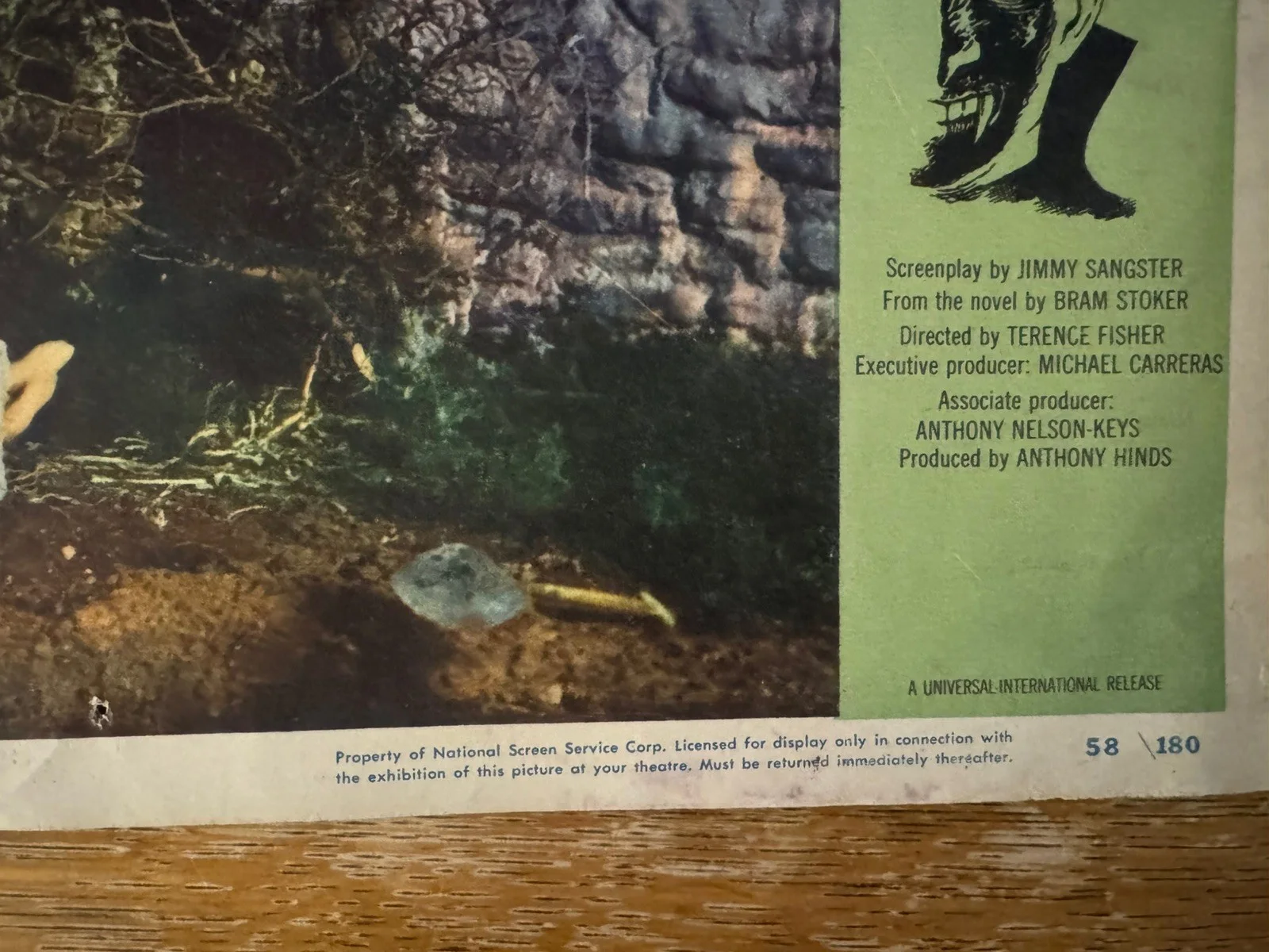 HORROR OF DRACULA 1958 Christopher Lee orig LOBBY CARD Hammer vampire horror, изображение 2