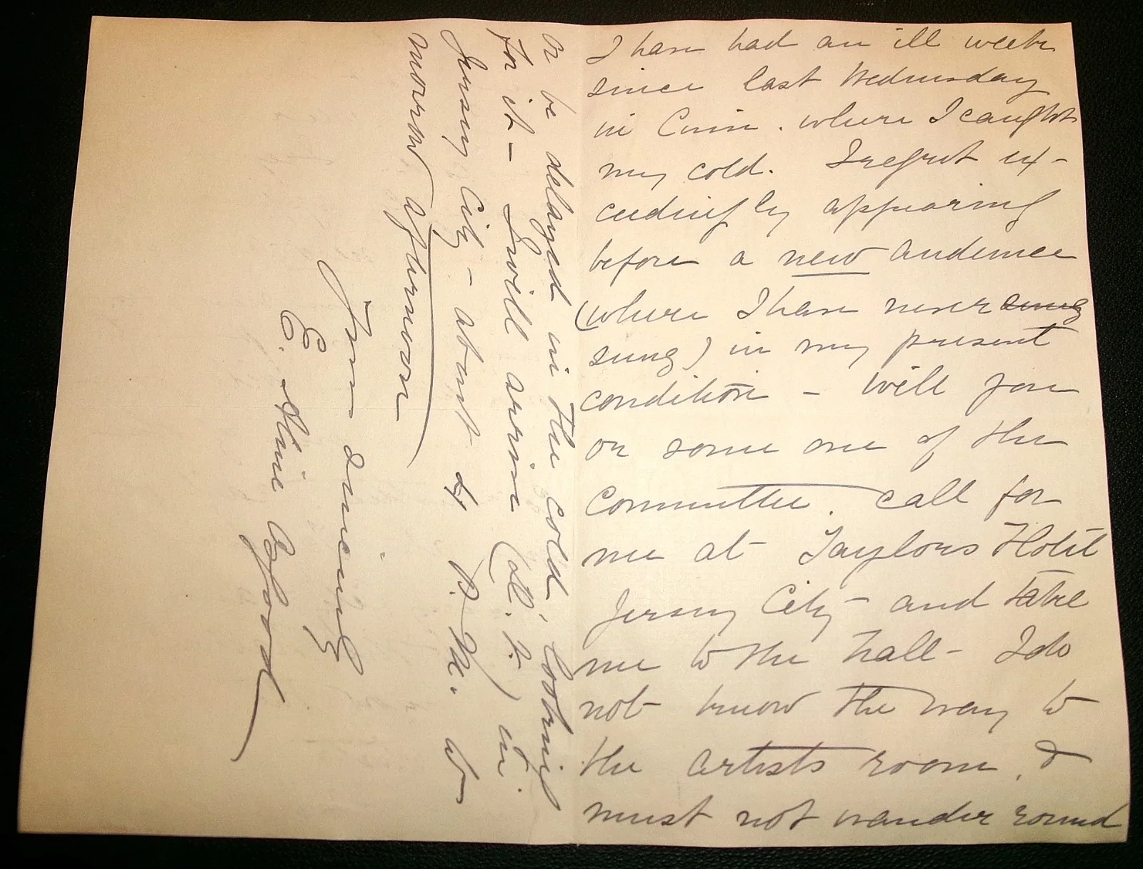 Emma Aline Osgood ALS 1883 Opera Singer Suffering from a Cold Theodore Thomas !!, image 2
