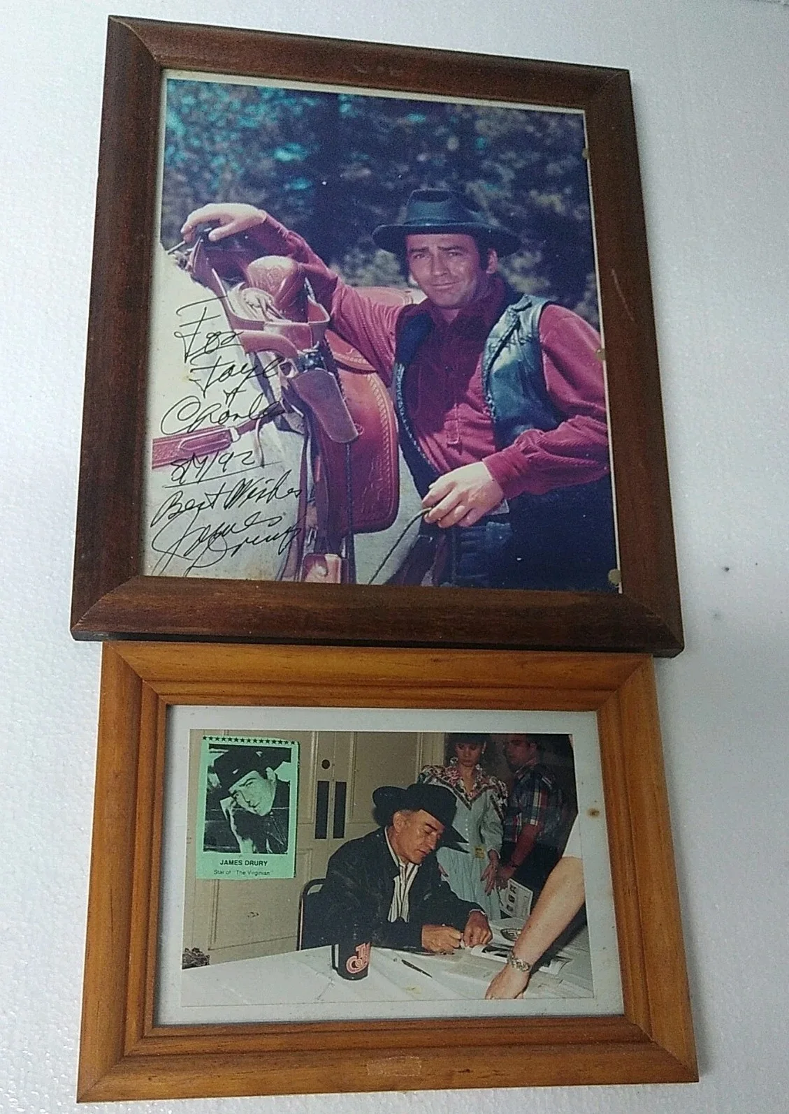 James Drury — Autographed James Drury 8x10 Signed in Person on 8/7/92 w In Person photo of, изображение 2