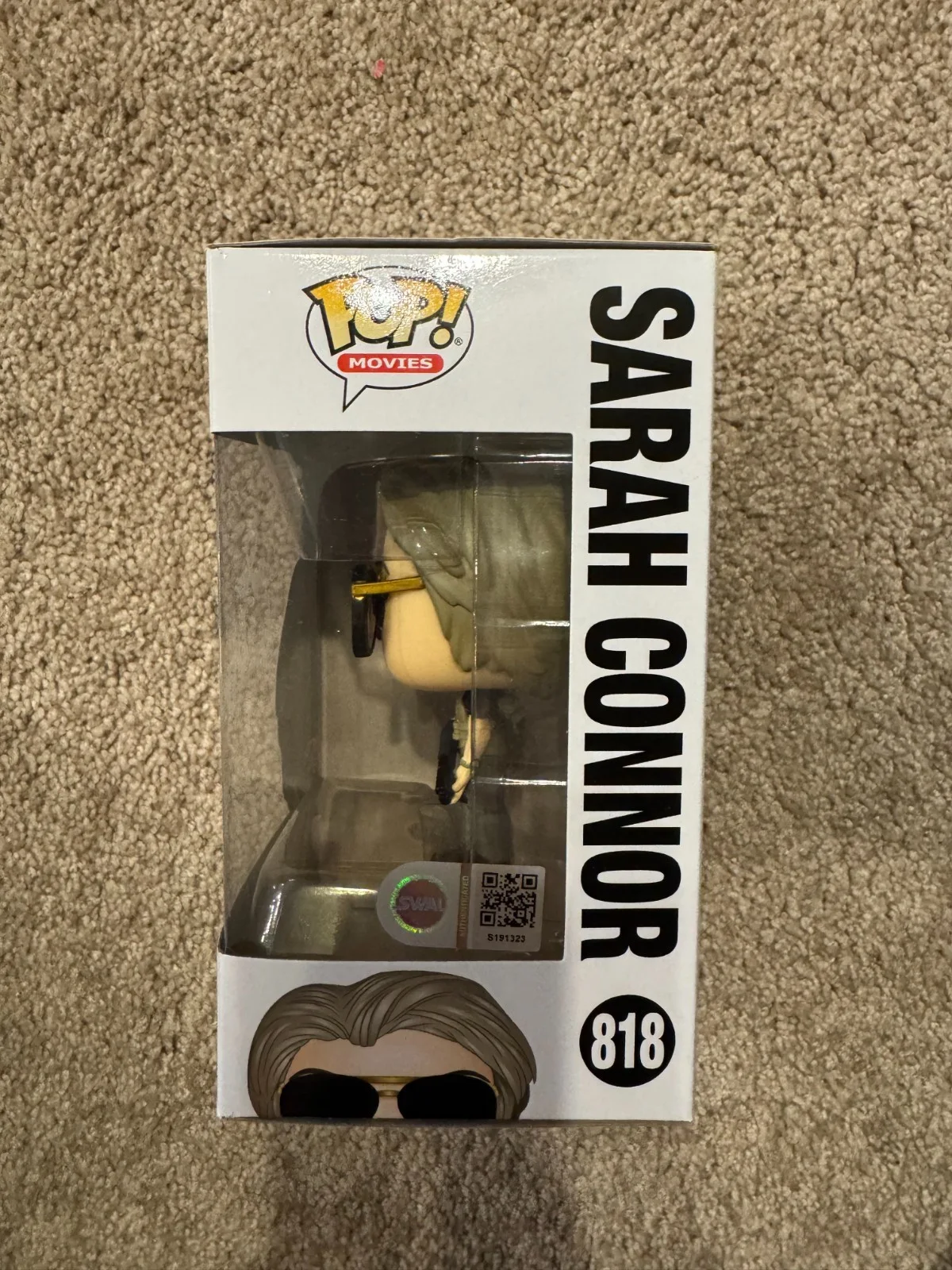 Linda Hamilton Signed Sarah Connor Terminator Funko Pop 818 SWAU COA WS, изображение 3