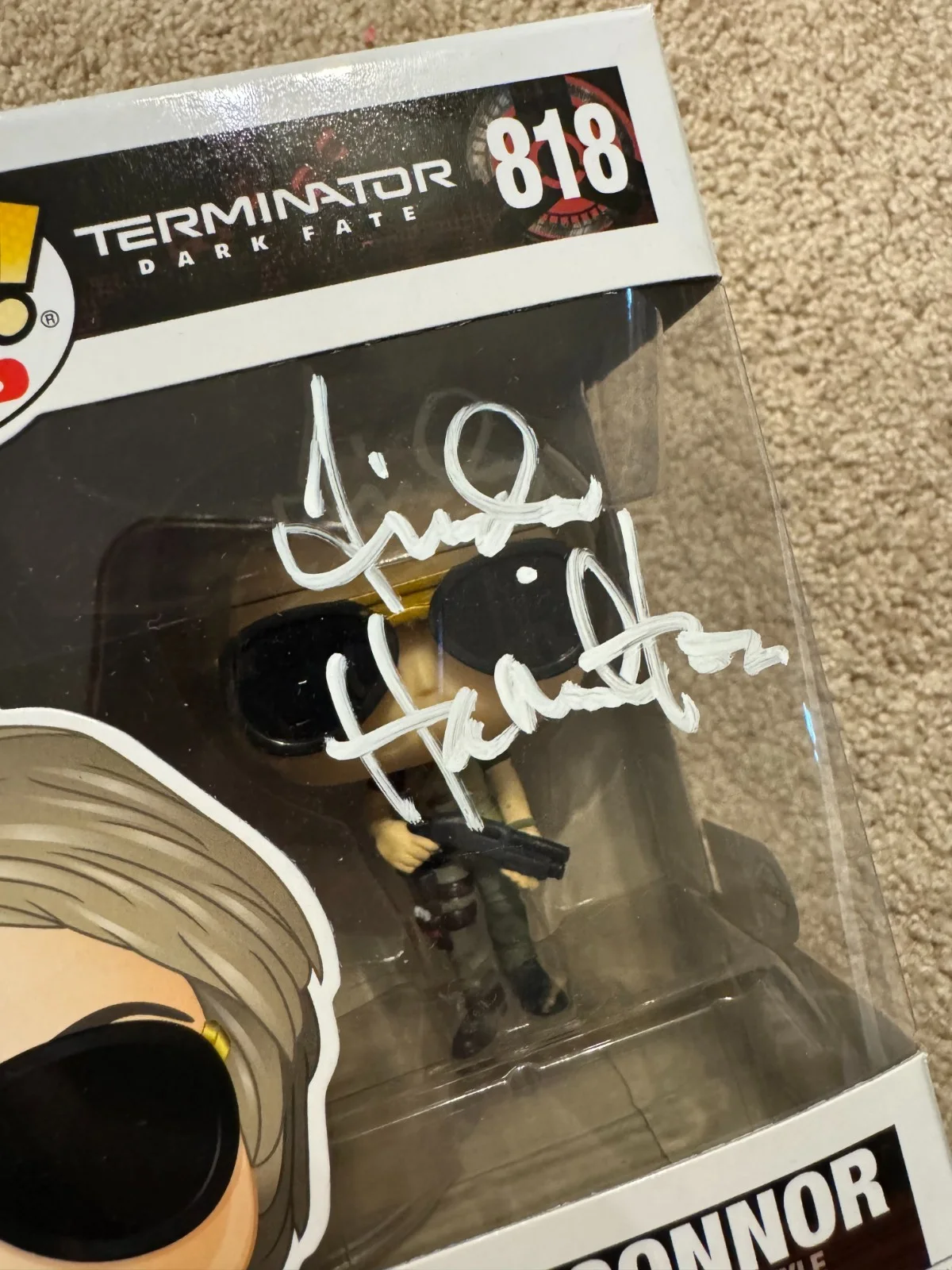 Linda Hamilton Signed Sarah Connor Terminator Funko Pop SWAU COA WS, изображение 2