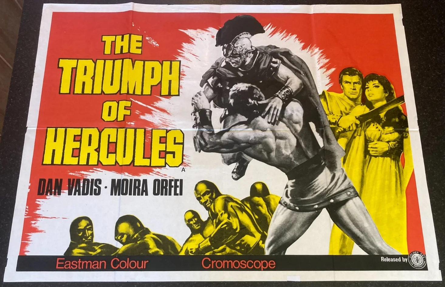 THE TRIUMPH OF HERCULES 1965 Original Cinema UK Quad Movie POSTER Italian, изображение 2