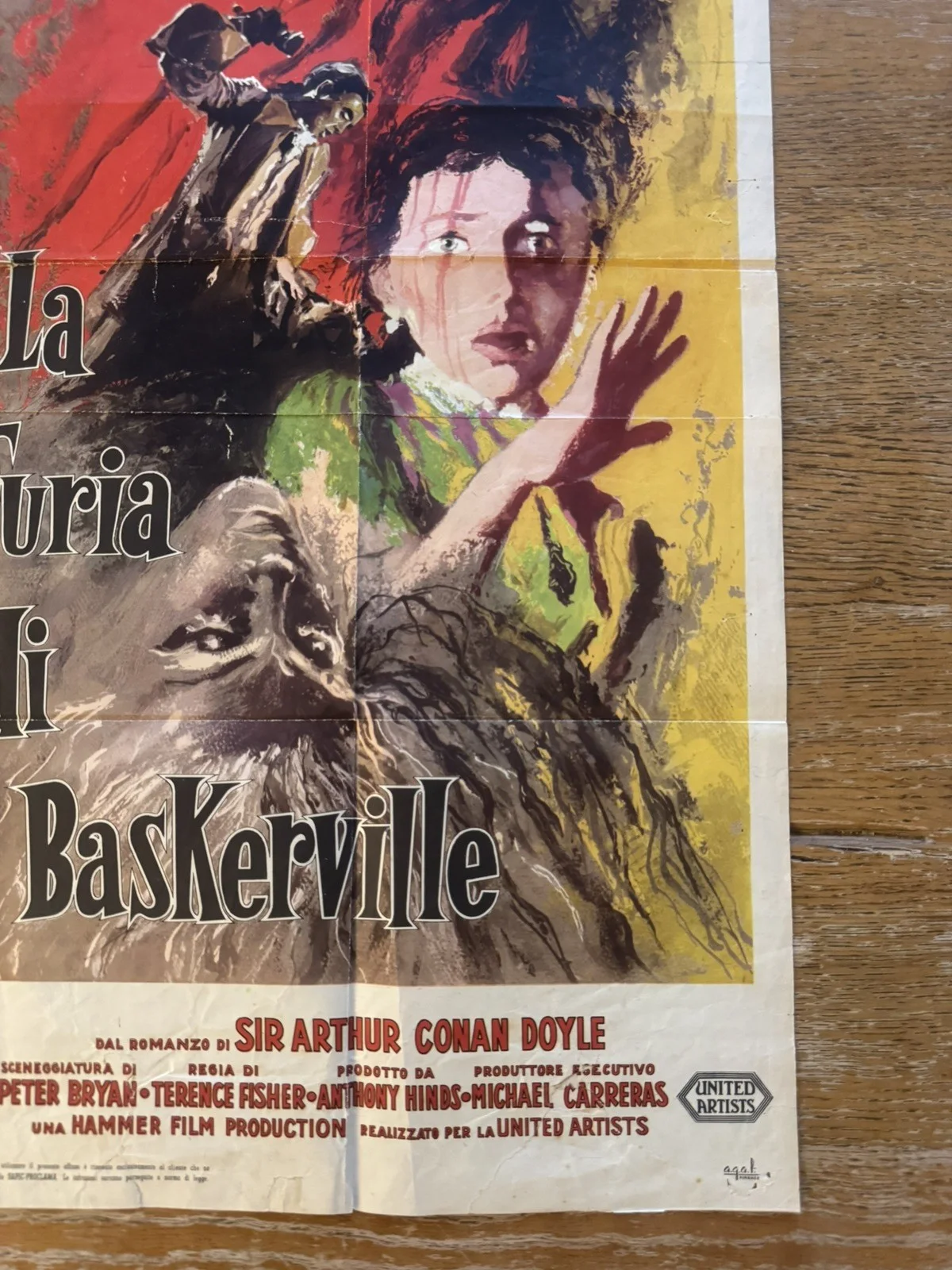 Hound of the baskerville rare Original Poster 1959 Italian, изображение 2