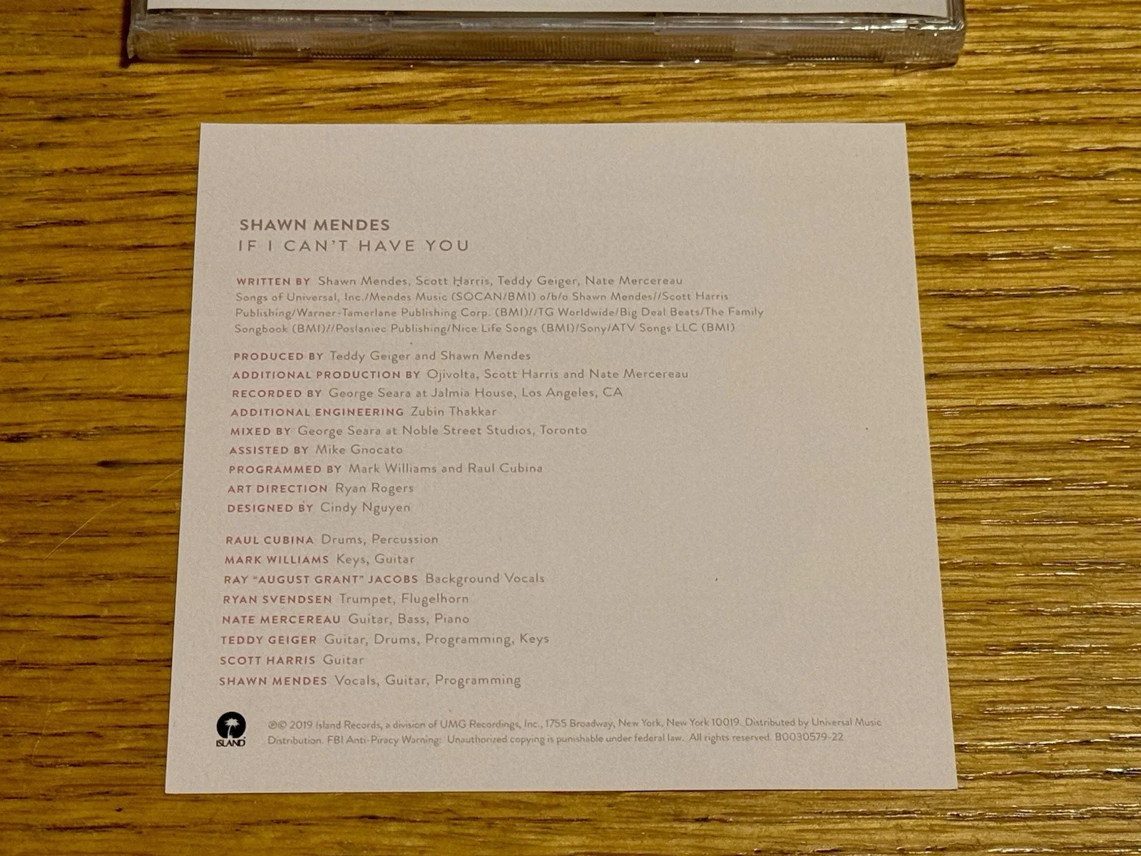 Shawn Mendes — SIGNED Shawn Mendes CD If I Can’t Have You SINGLE Signed Insert Limited Edition, image 3