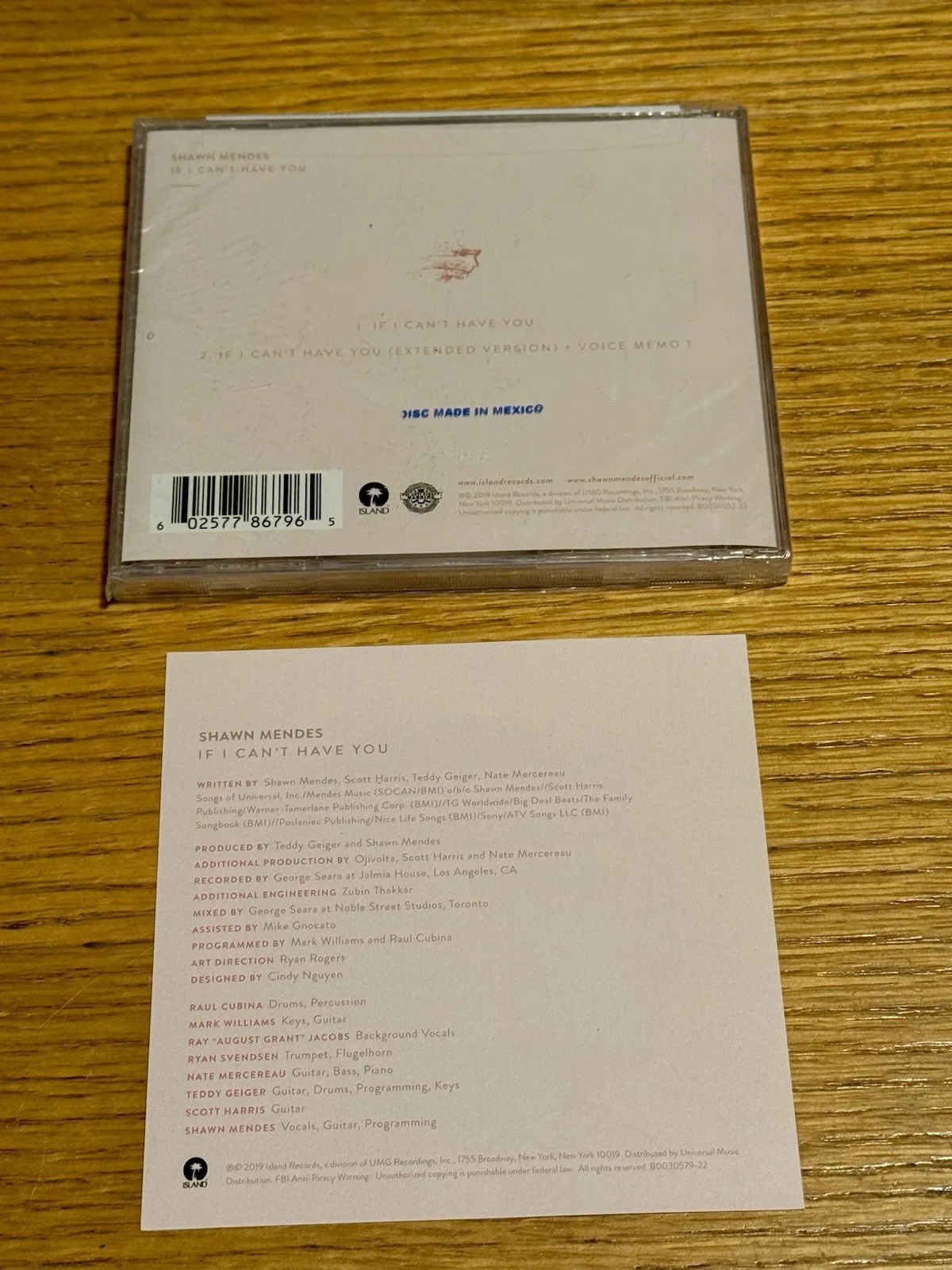 Shawn Mendes — SIGNED Shawn Mendes CD If I Can’t Have You SINGLE Signed Insert Limited Edition, image 4
