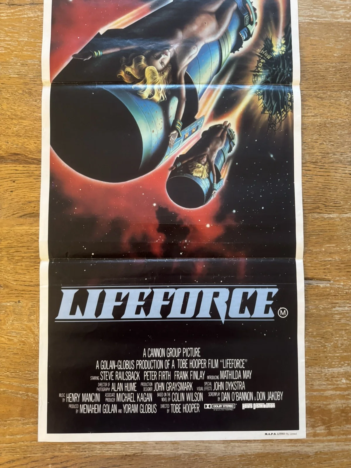 LIFEFORCE ORIGINAL MOVIE POSTER AUSSIE DAYBILL 1985 TOBE HOOPER 'S MATHILDA MAY, image 4