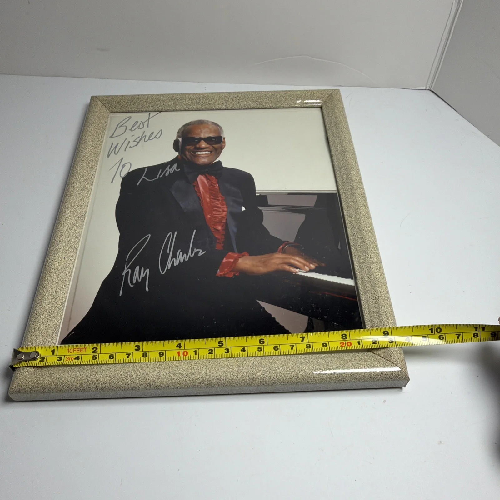 Ray Charles Hand Autographed 8x10 Bold Signed 8x10 Framed Photo Glass Face Frame, изображение 3