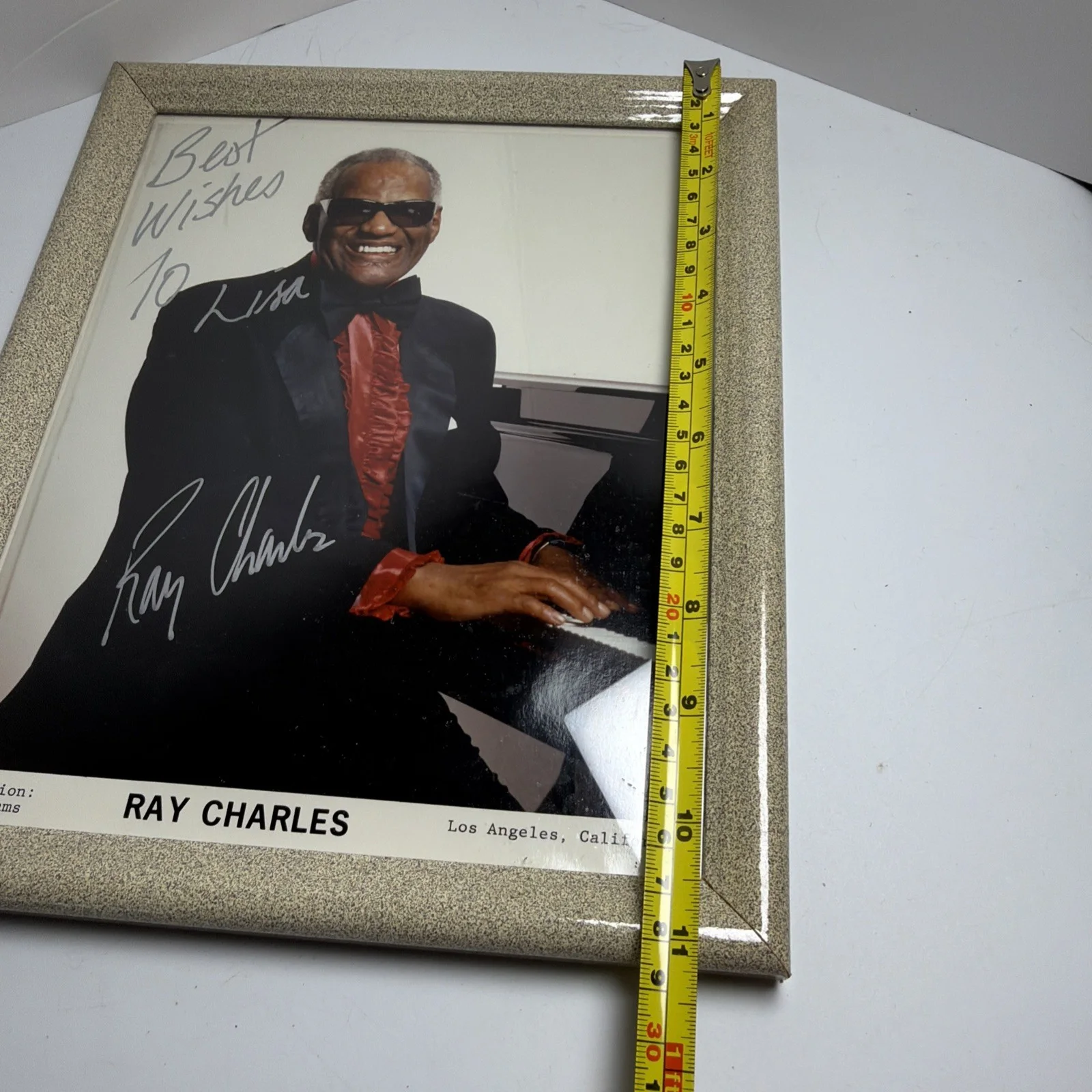 Ray Charles Hand Autographed 8x10 Bold Signed 8x10 Framed Photo Glass Face Frame, изображение 4