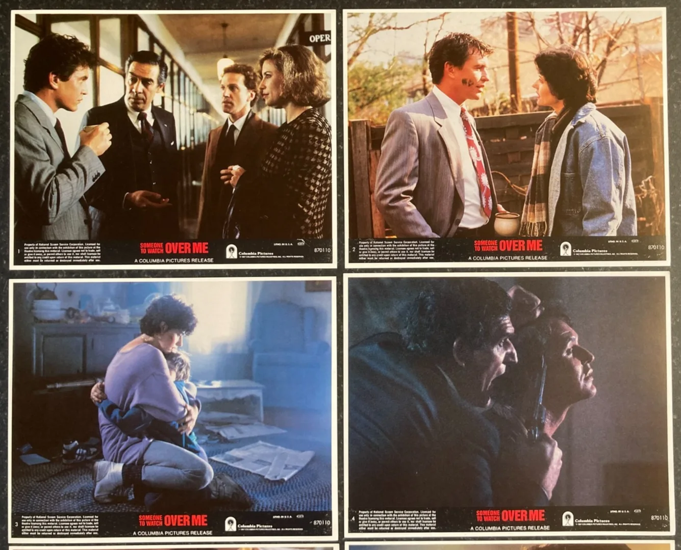 SOMEONE TO WATCH OVER ME 1987 Original Movie US Lobby Card Set 10x8 Tom Berenger, изображение 2