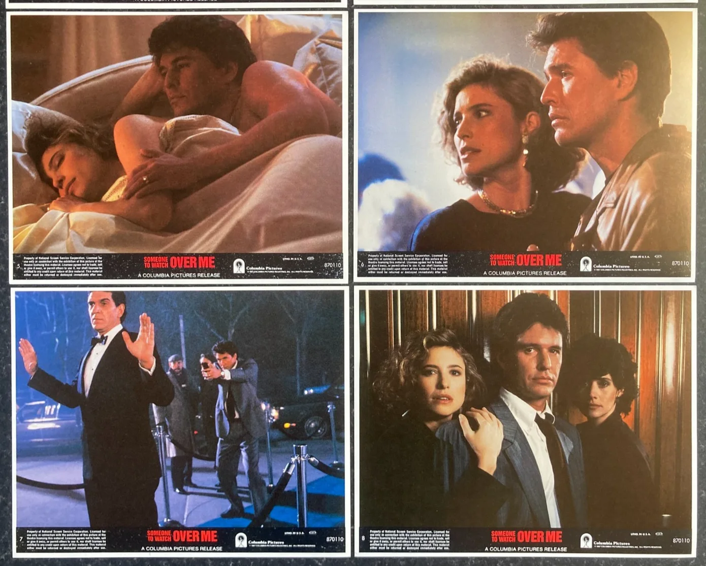 SOMEONE TO WATCH OVER ME 1987 Original Movie US Lobby Card Set 10x8 Tom Berenger, изображение 3