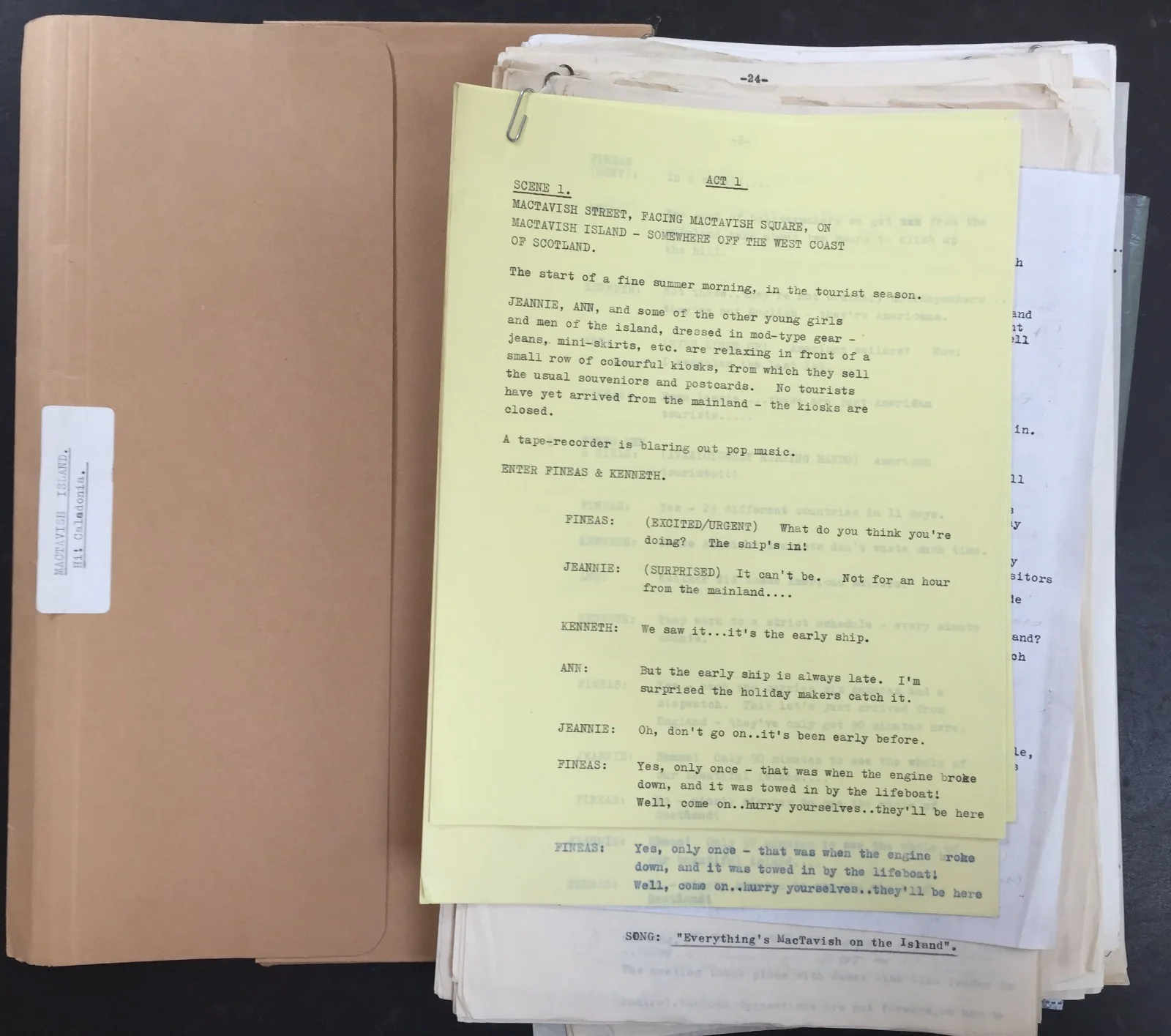 Original Ronald Wolfe 1959 scripts & notes "Mactavish Island" (On the Buses etc), image 2