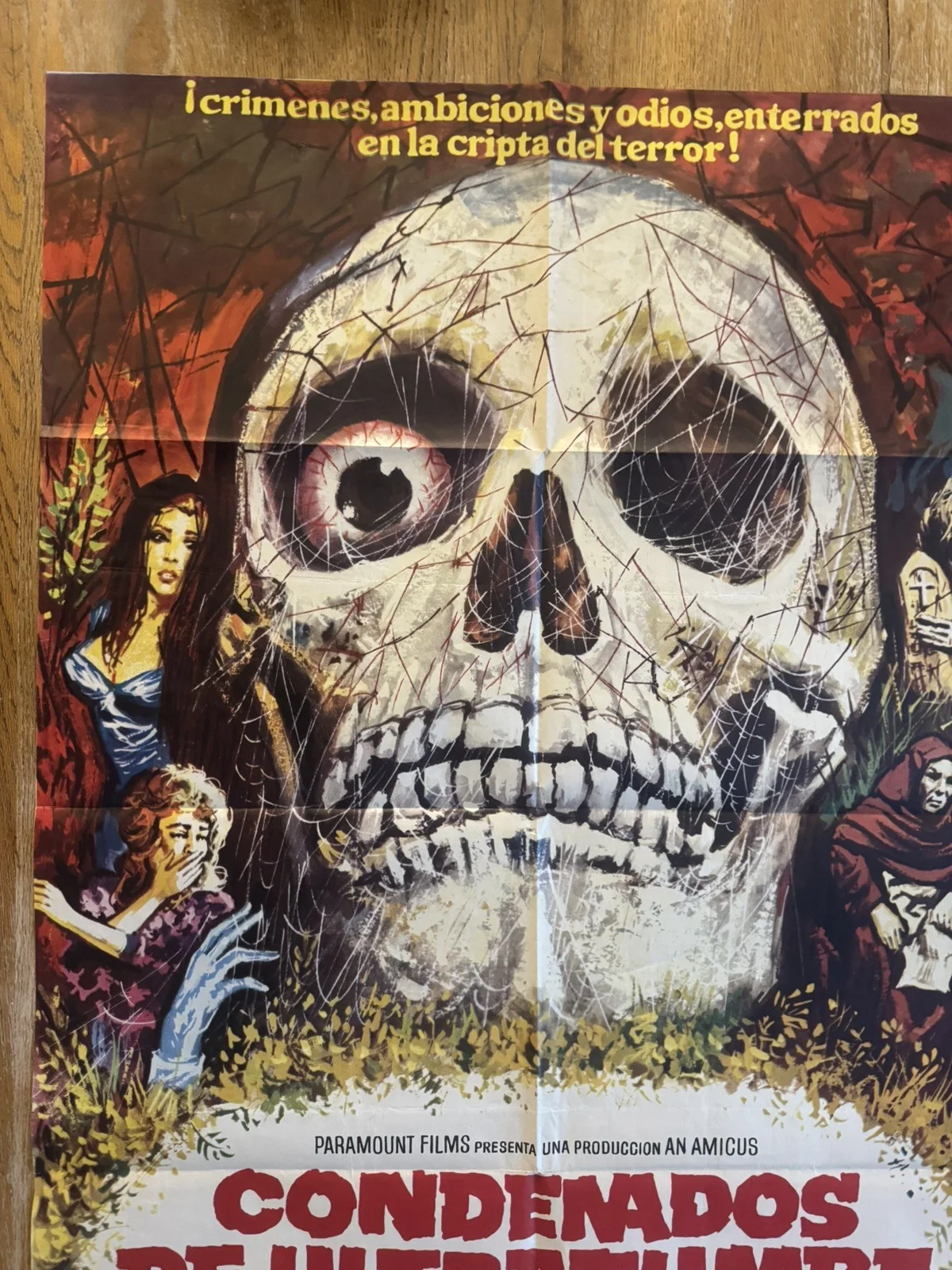Tales from the Crypt ORIGINAL Spanish 197 POSTER Freddie Francis MAC Skull art!, изображение 2