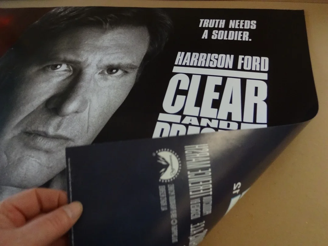 Clear and Present Danger Original 1994 Double Side Quad Movie Poster 40x30" Ford, изображение 2