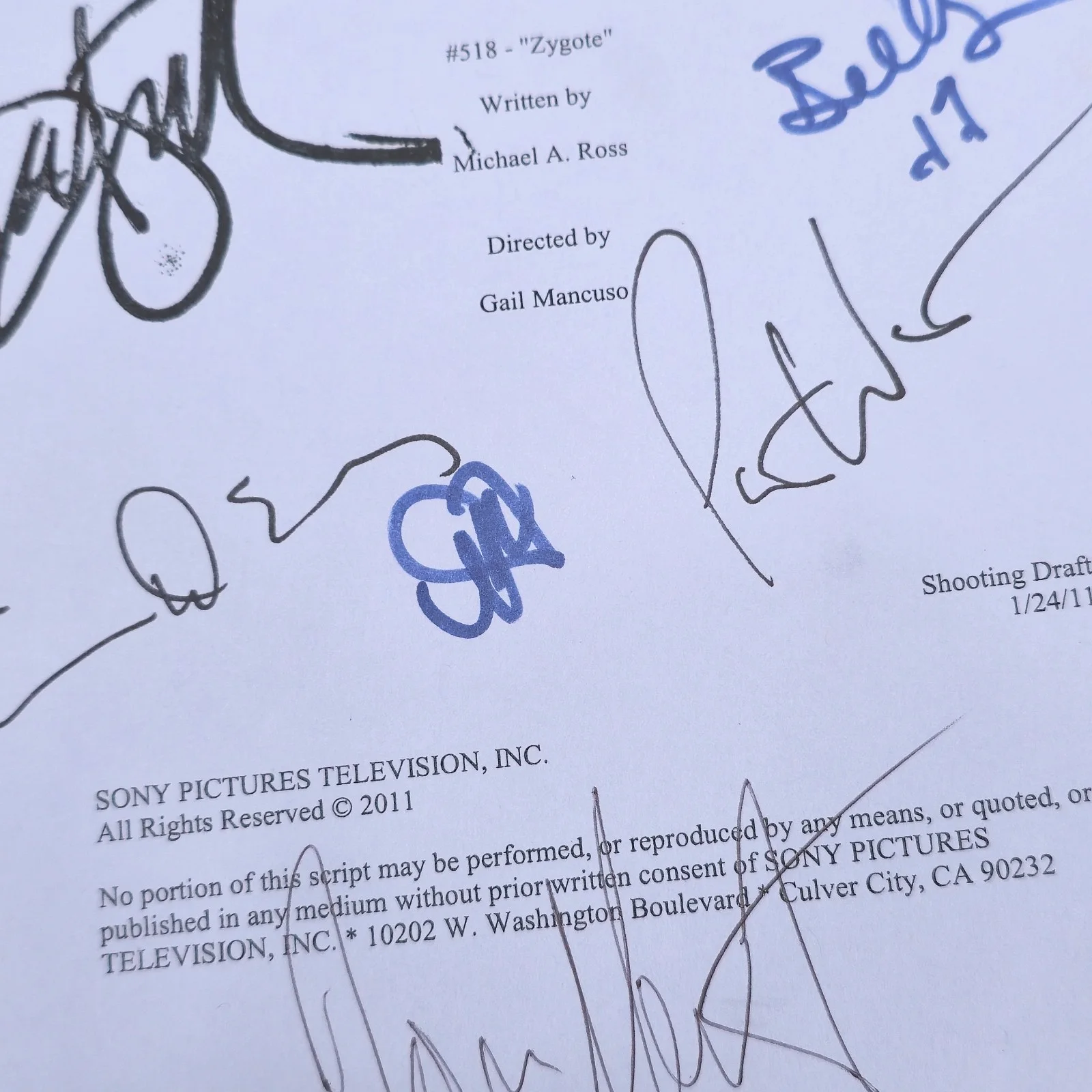 David Spade, Adhir Kalyan, Noelle Bellly — Rules of Engagement Signed Script "Zygote" #518 David Spade Adhir Kalyan Cast, image 4
