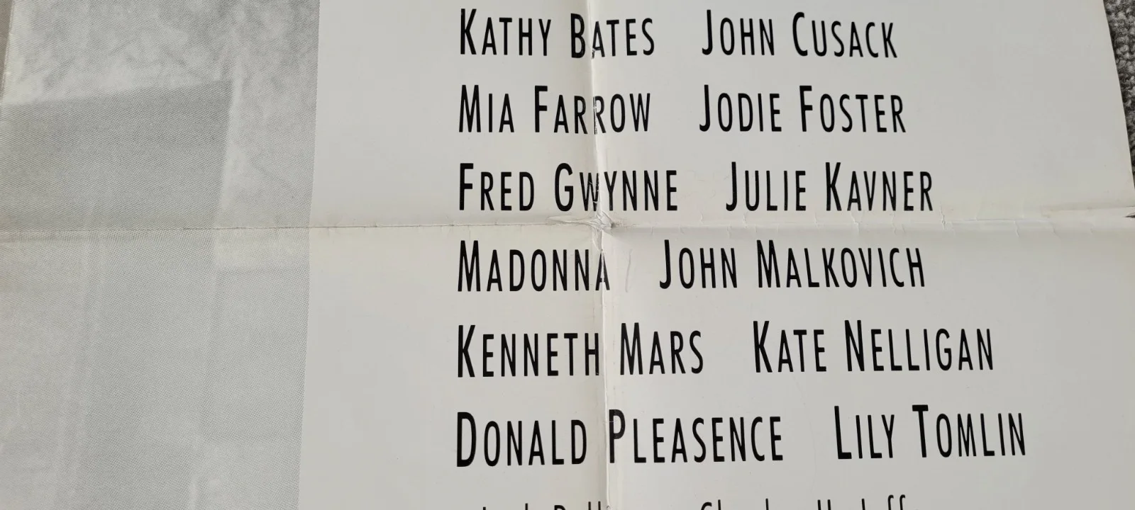Woody Allen Madonna SHADOWS AND FOG ORIGINAL UK QUAD FILM POSTER 1992, изображение 2